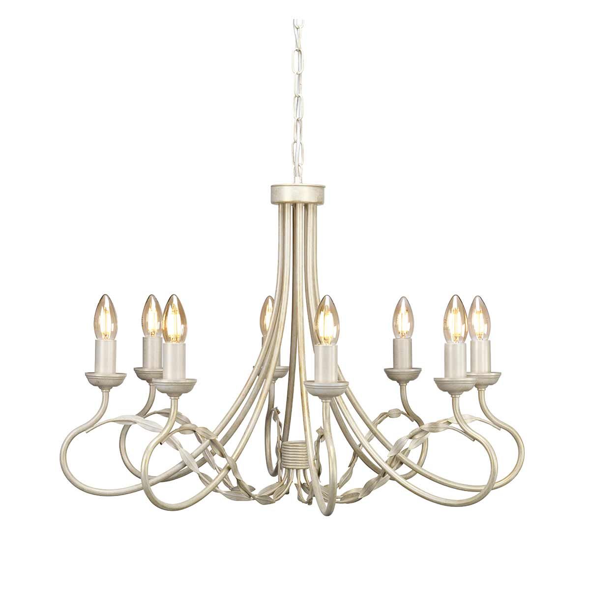 Kronleuchter Olivia, 8 Lichter, Elfenbein/Goldpatina - Elsteadlighting - OV8 - IVORY - GOLD