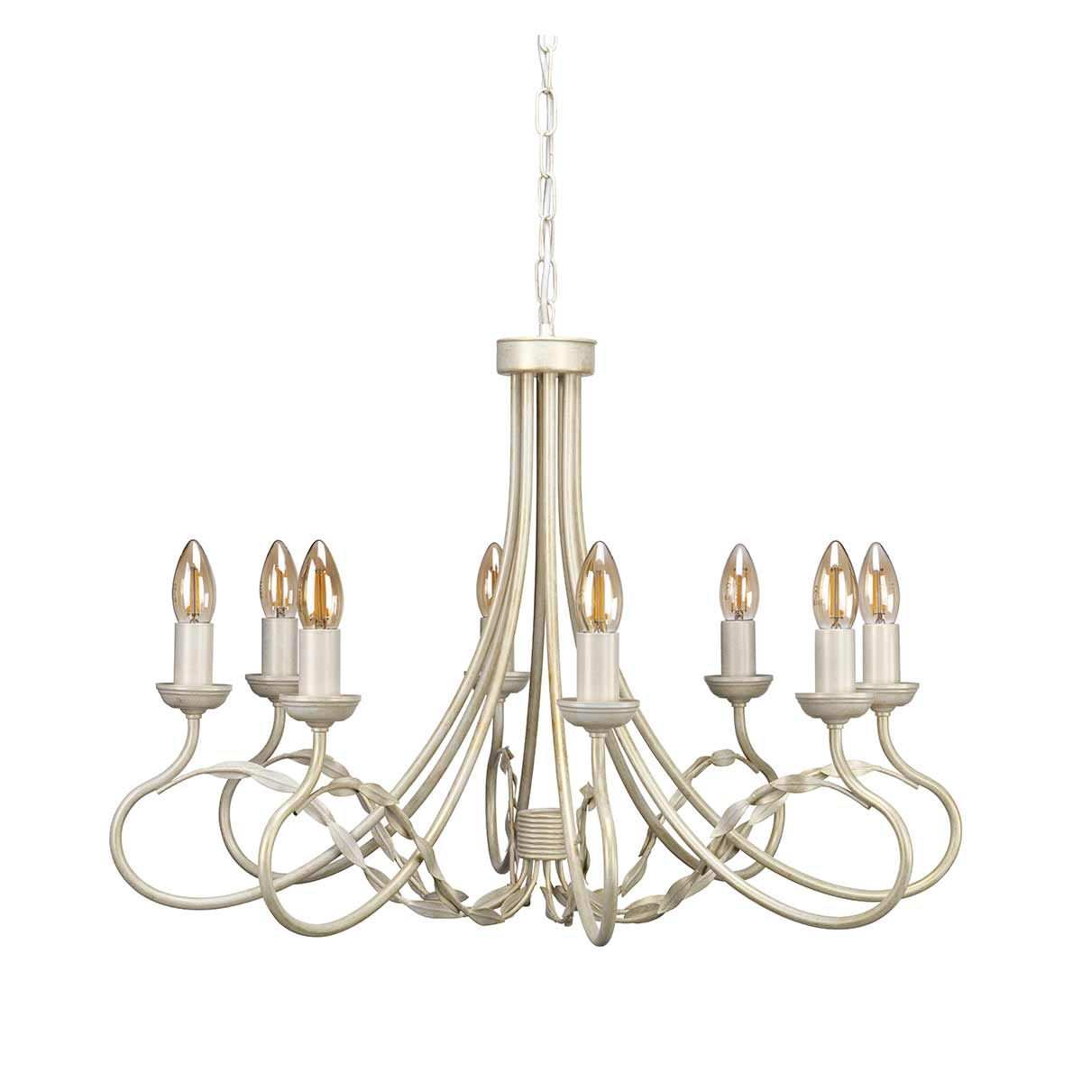 Kronleuchter Olivia, 8 Lichter, Elfenbein/Goldpatina - Elsteadlighting - OV8 - IVORY - GOLD