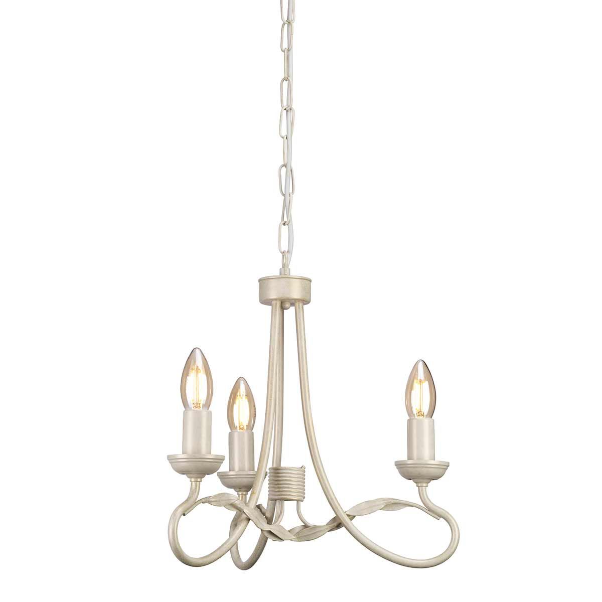 Kronleuchter Olivia mit 3 Lichtern, Elfenbein/Goldpatina - Elsteadlighting - OV3 - IVORY - GOLD
