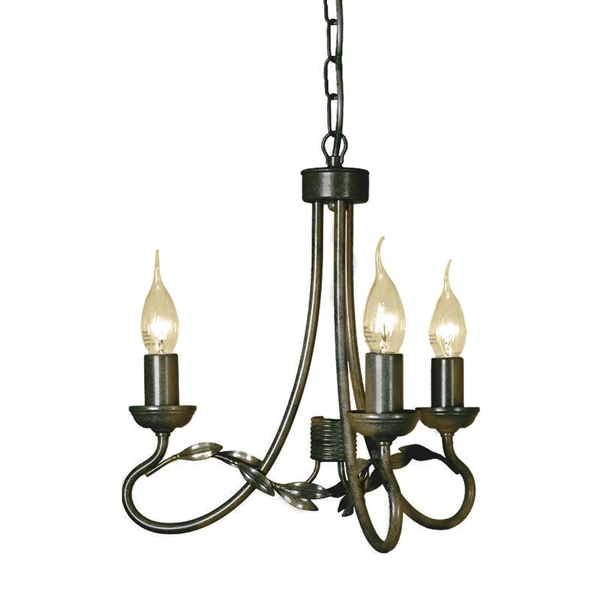 Kronleuchter Olivia mit 3 Lichtern, Schwarz/Goldpatina - Elsteadlighting - OV3 - BLK - GOLD