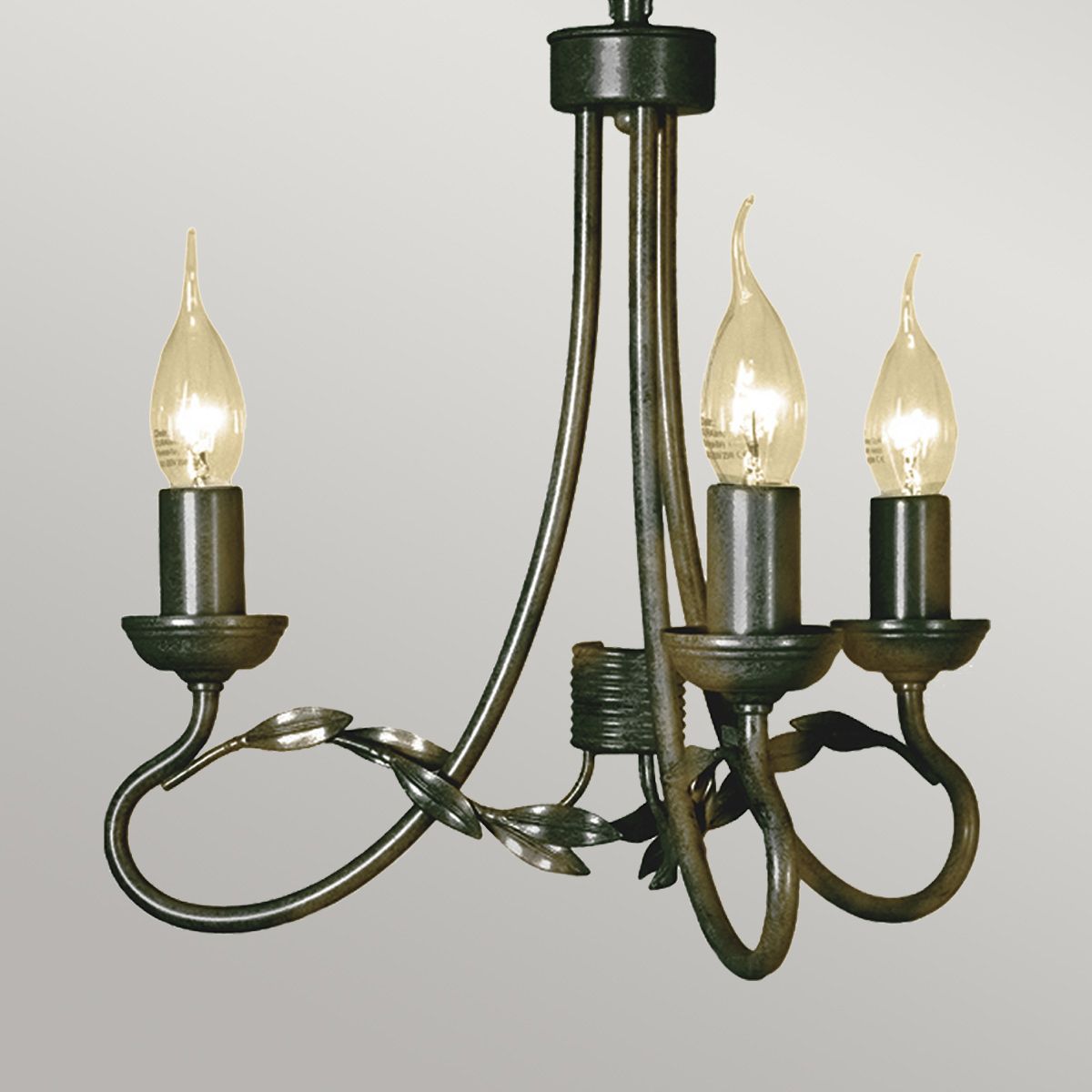 Kronleuchter Olivia mit 3 Lichtern, Schwarz/Goldpatina - Elsteadlighting - OV3 - BLK - GOLD