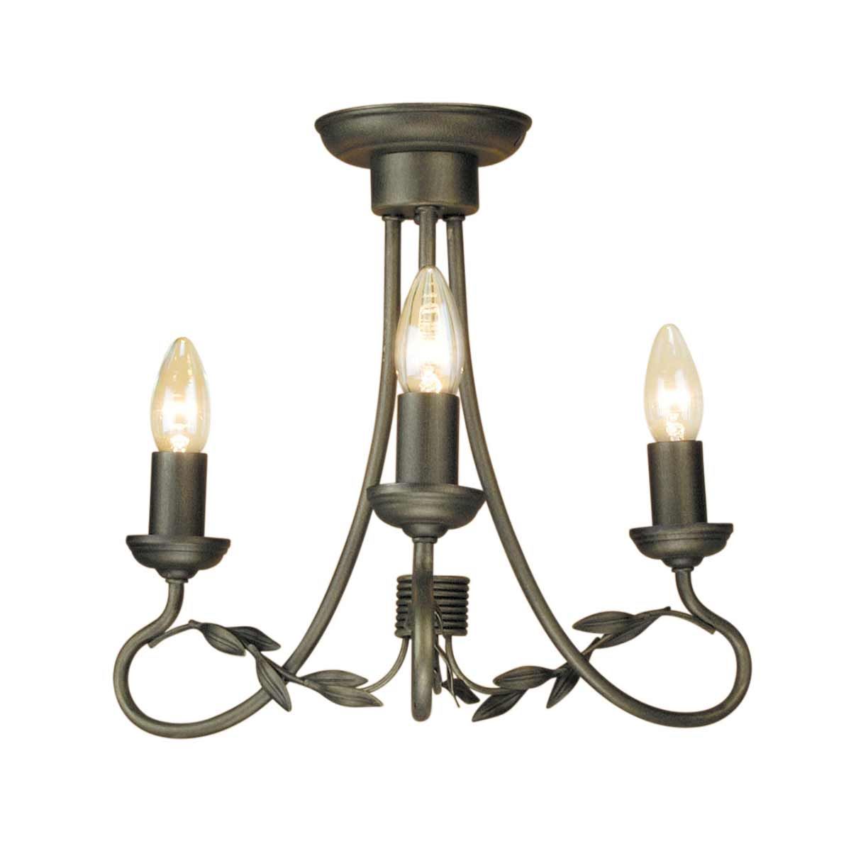 Kronleuchter Olivia mit 3 Lichtern, Schwarz/Goldpatina - Elsteadlighting - OV3 - BLK - GOLD