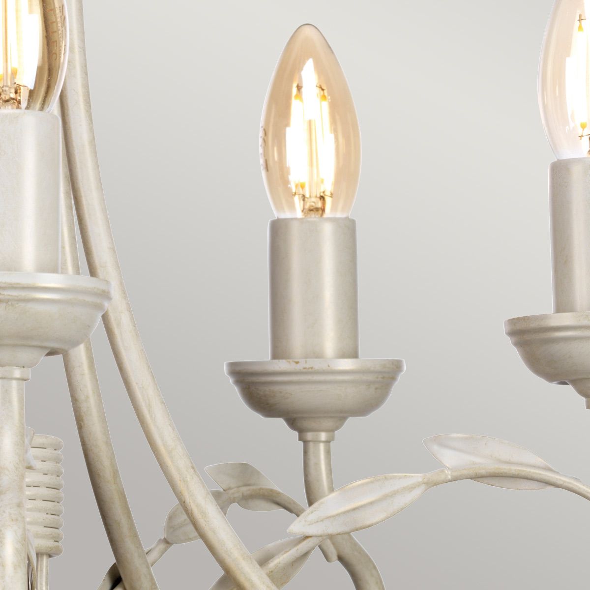 Kronleuchter Olivia mit 5 Lichtern, Elfenbein/Goldpatina - Elsteadlighting - OV5 - IVORY - GOLD