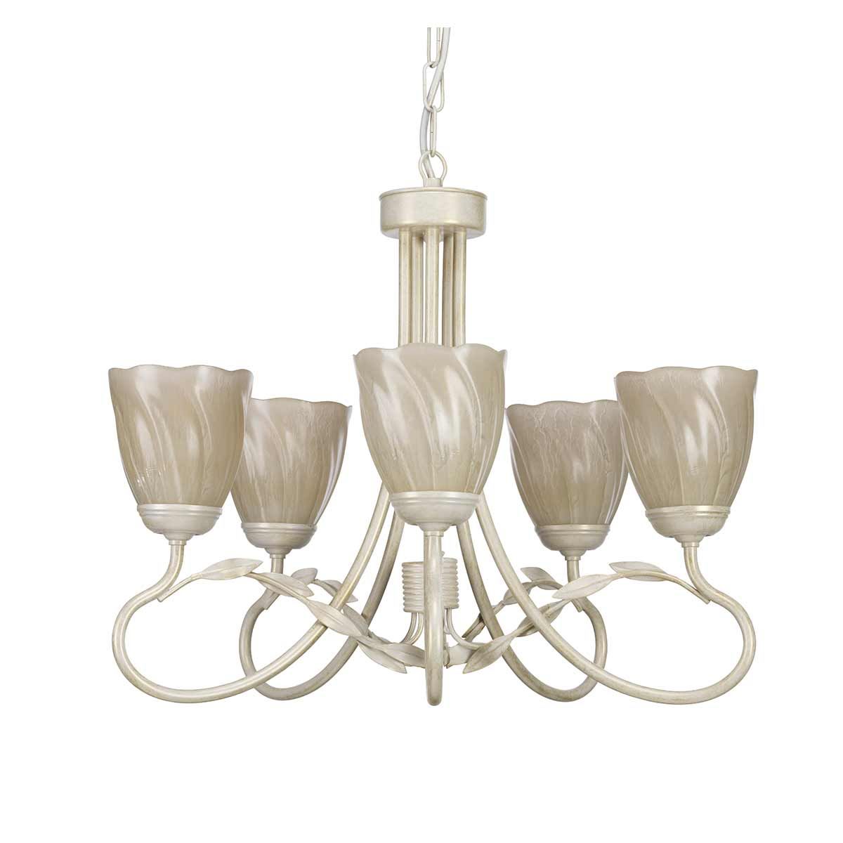 Kronleuchter Olivia mit 5 Lichtern, Elfenbein/Goldpatina - Elsteadlighting - OV5 - IVORY - GOLD