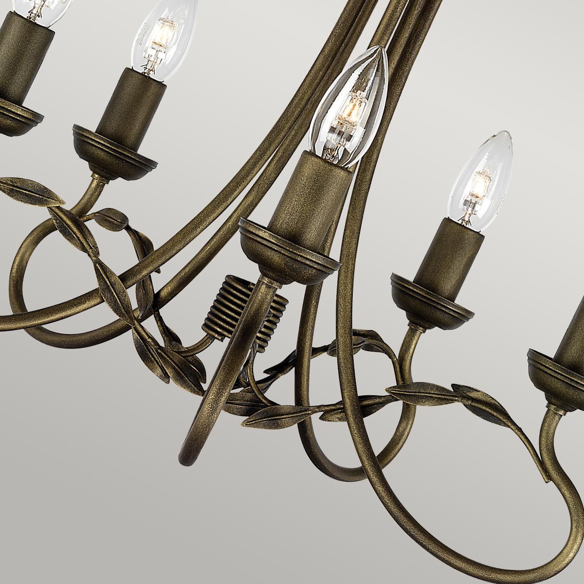 Kronleuchter Olivia mit 5 Lichtern, Schwarz/Goldpatina - Elsteadlighting - OV5 - BLK - GOLD