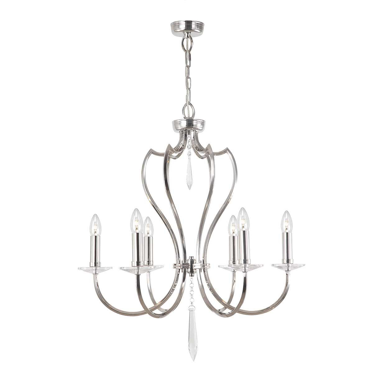 Kronleuchter Pimlico mit 6 Lichtern, poliertes Nickel - Elsteadlighting - PM6 - PN