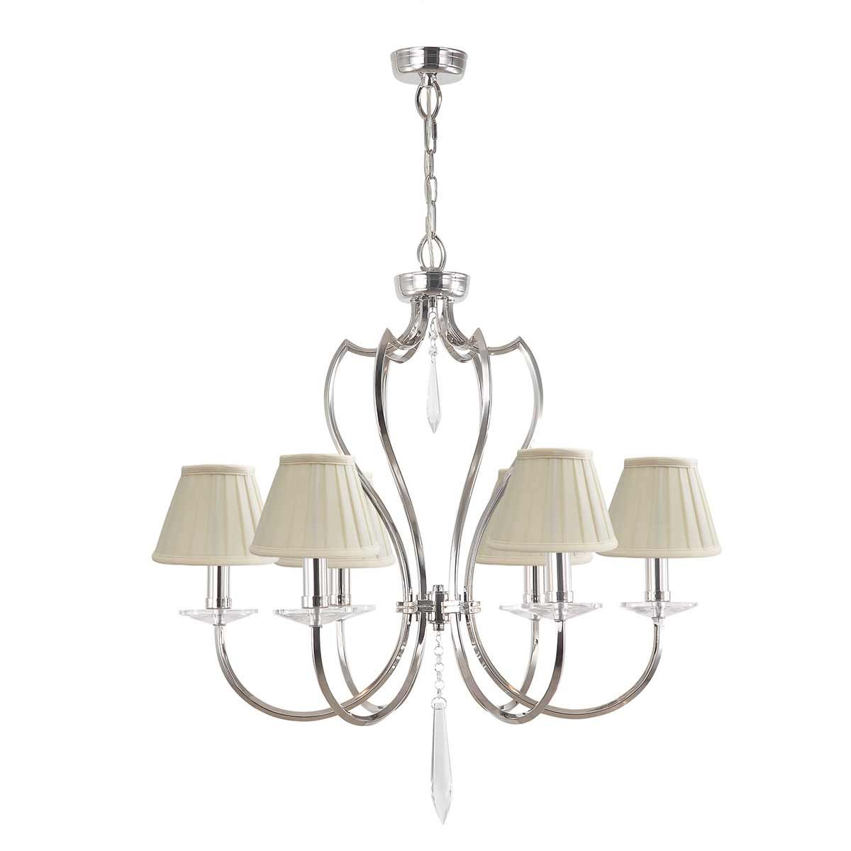 Kronleuchter Pimlico mit 6 Lichtern, poliertes Nickel - Elsteadlighting - PM6 - PN