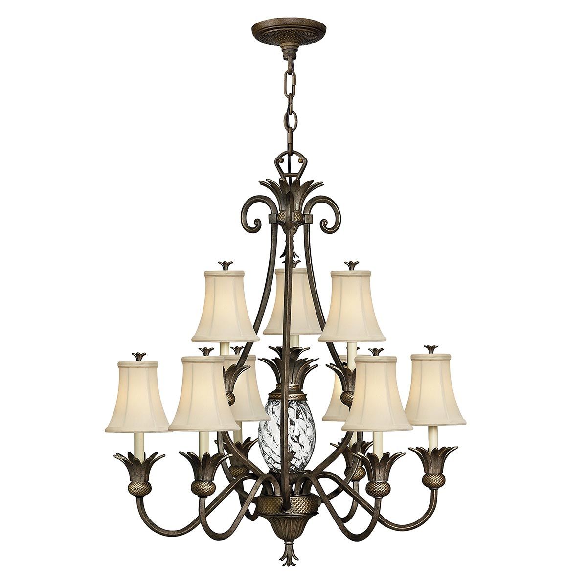 Kronleuchter Plantation mit 10 Lichtern, Perlbronze - Elsteadlighting - HK - PLANT10 - PZ