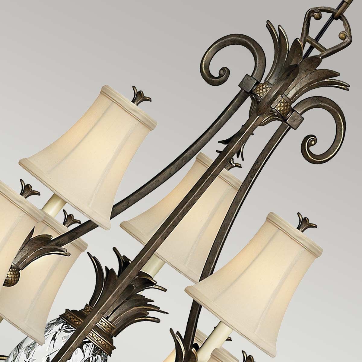 Kronleuchter Plantation mit 10 Lichtern, Perlbronze - Elsteadlighting - HK - PLANT10 - PZ