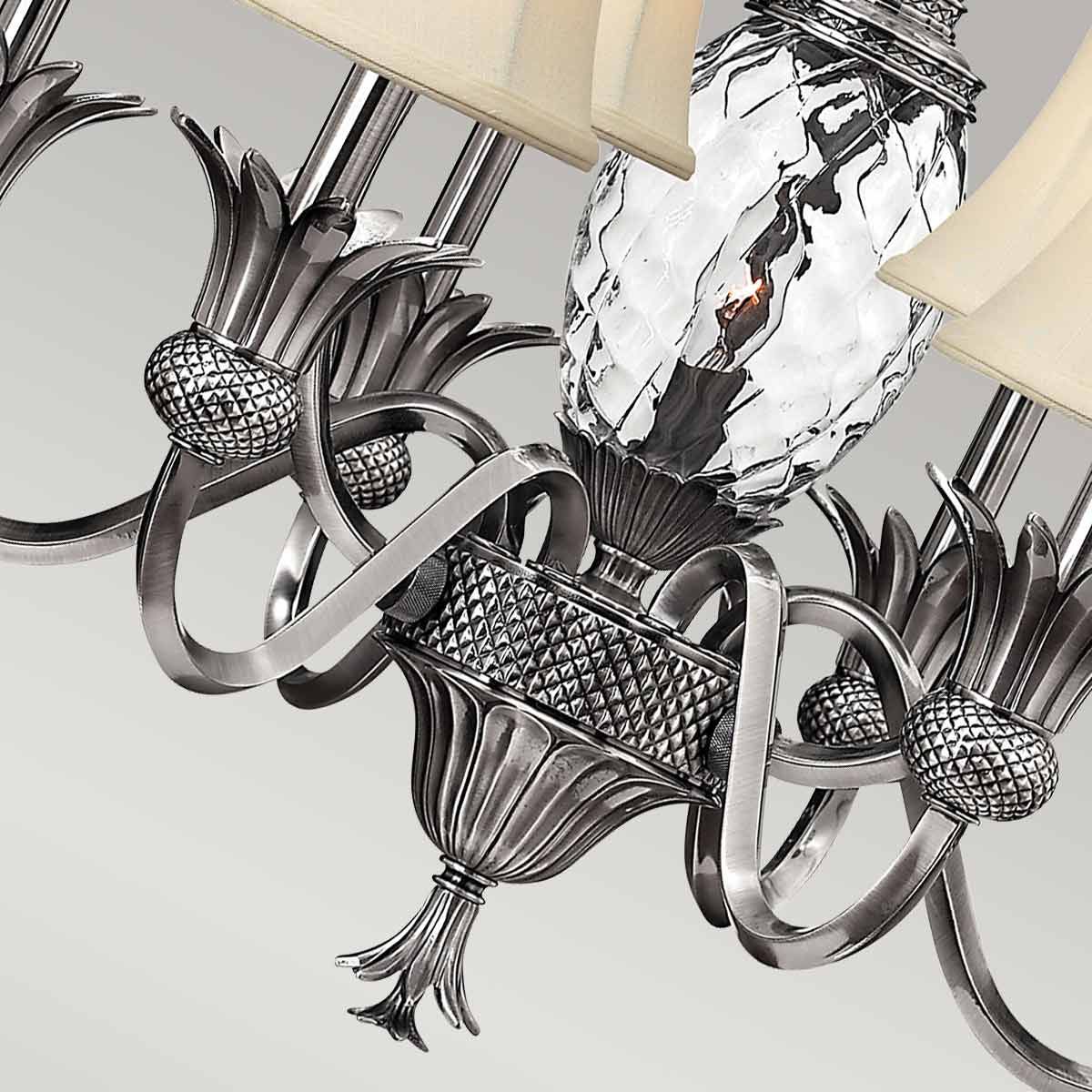 Kronleuchter Plantation mit 7 Lichtern, poliertes Antik - Nickel - Elsteadlighting - HK - PLANT7 - PL