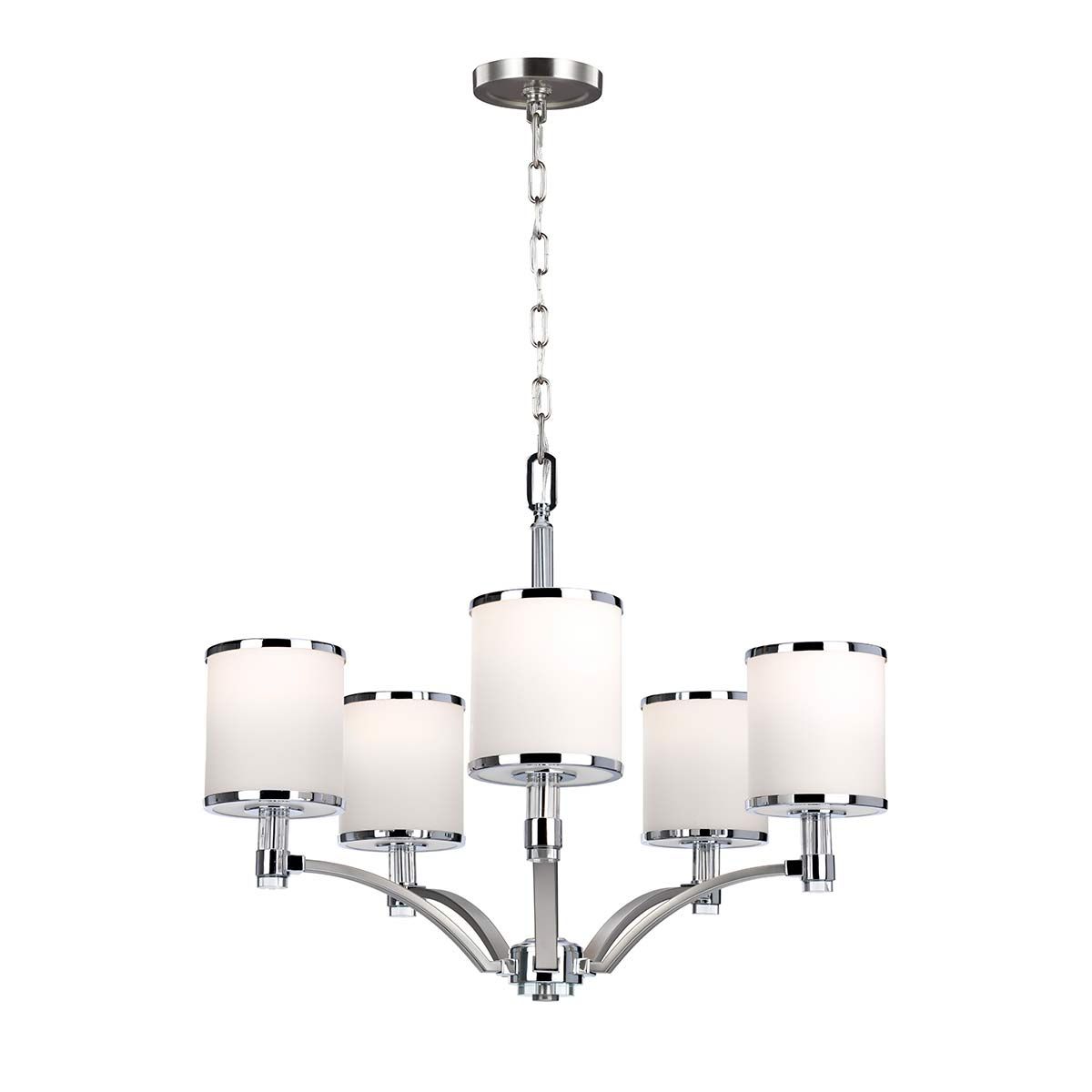 Kronleuchter Prospect Park, 5 Lichter, Satin - Nickel mit Chrom - Elsteadlighting - FE - PROSPECT - PARK5