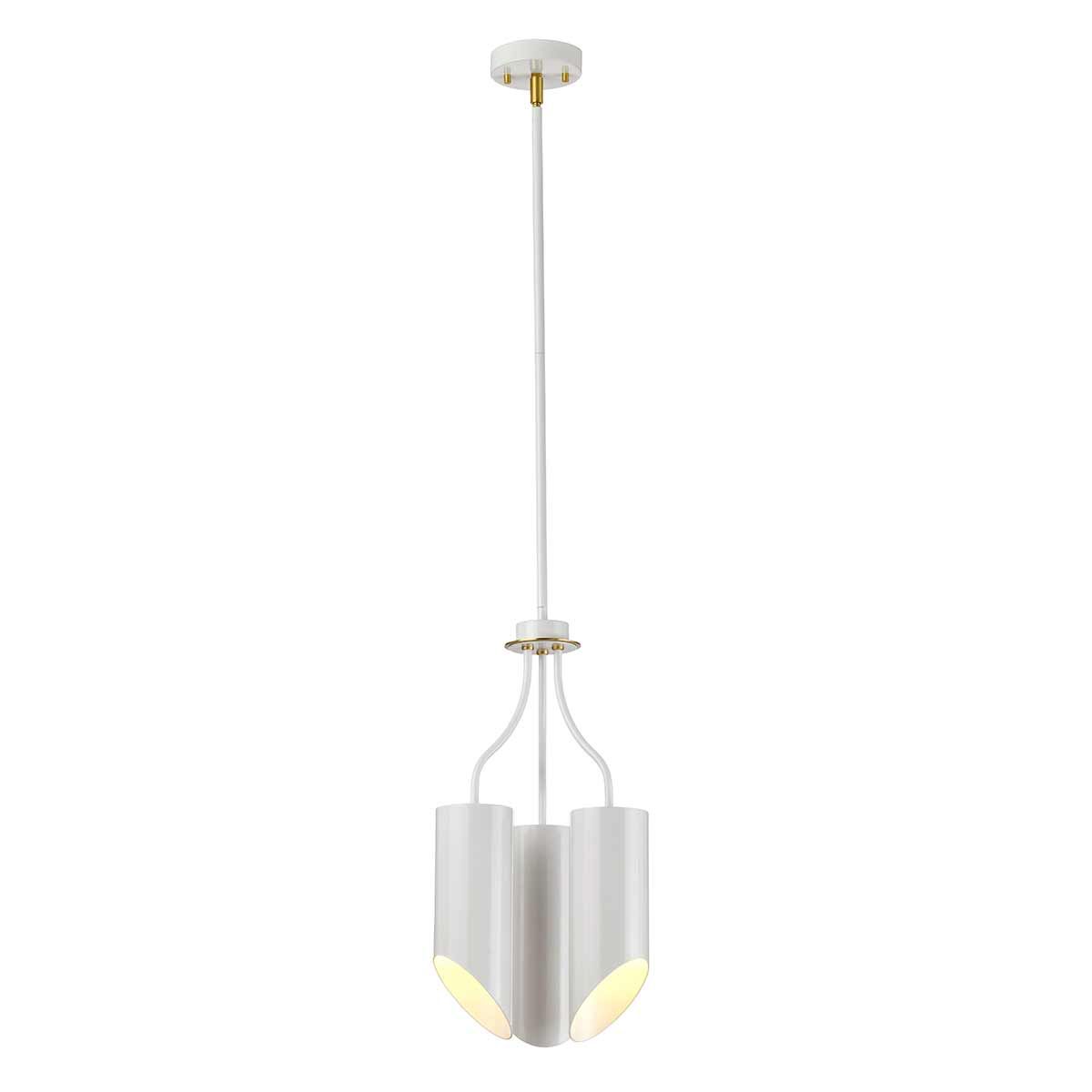 Kronleuchter Quinto mit 3 Lichtern, gealtertes Messing in Weiß - Elsteadlighting - QUINTO3 - WAB