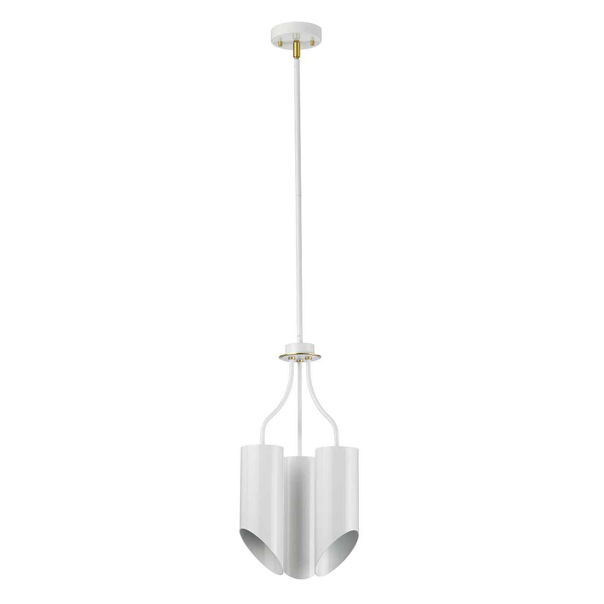 Kronleuchter Quinto mit 3 Lichtern, gealtertes Messing in Weiß - Elsteadlighting - QUINTO3 - WAB