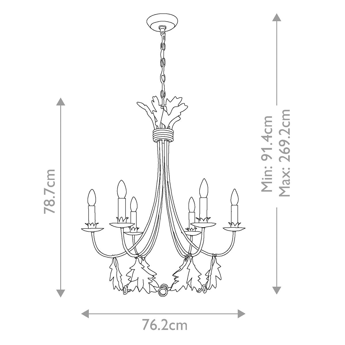 Kronleuchter Sweet Olive mit 6 Lichtern, vergoldetes Gold - Elsteadlighting - leuchtengrosshandel24