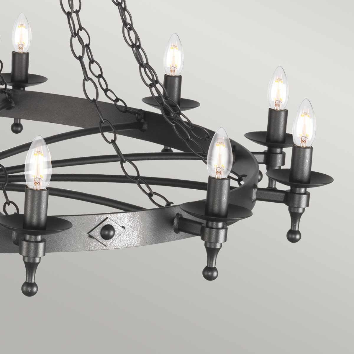 Kronleuchter Warwick, 18 Lichter, Graphitschwarz - Elsteadlighting - WR18 - GRAPHITE