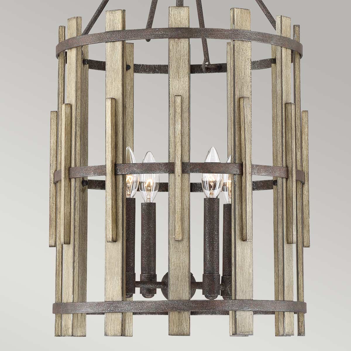 Kronleuchter Wood Hollow mit 4 Lichtern, rustikales Schwarz - Elsteadlighting - QZ - WOOD - HOLLOW - 4P