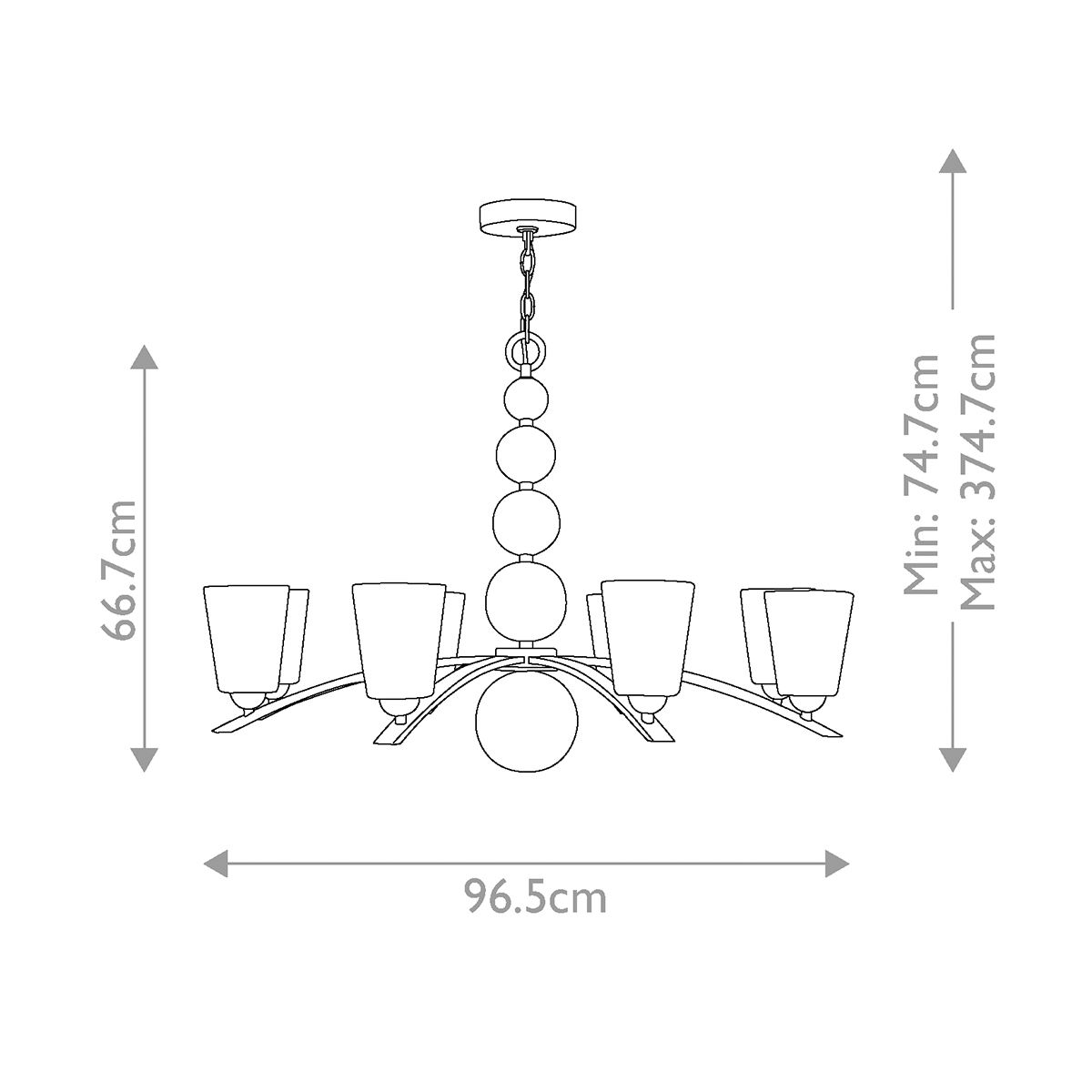 Kronleuchter „Zelda“ mit 8 Lichtern, poliertes Nickel - Elsteadlighting - HK - ZELDA8 - PN