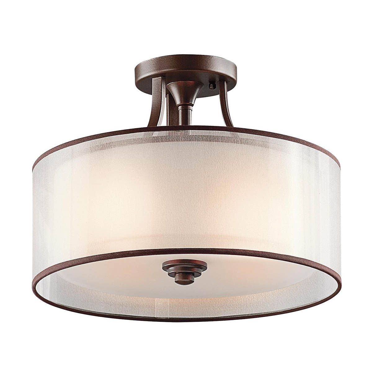 Lacey 3-flammige kleine Deckenleuchte mit Halbeinbau - Mission Bronze - Elsteadlighting - leuchtengrosshandel24