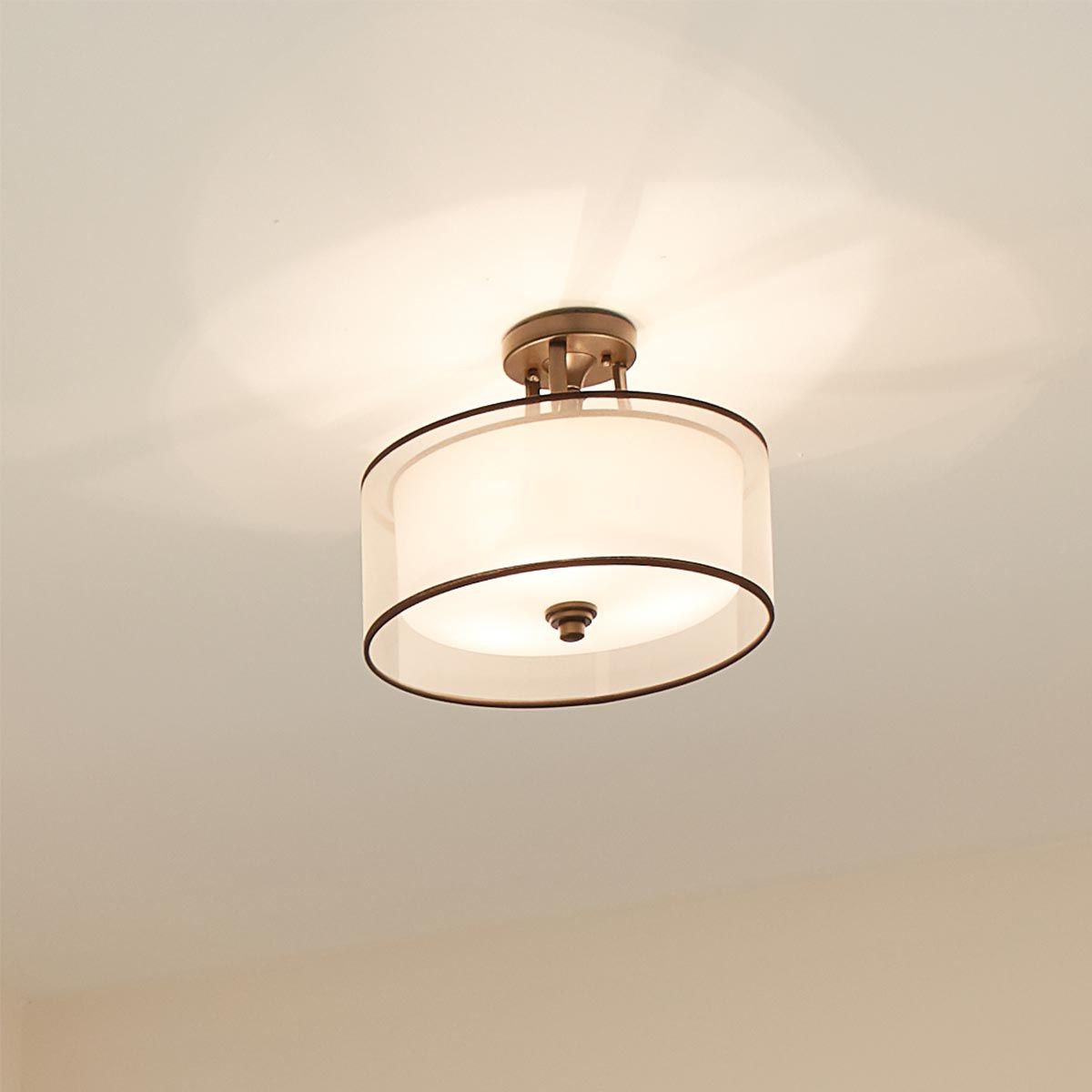 Lacey 3-flammige kleine Deckenleuchte mit Halbeinbau - Mission Bronze - Elsteadlighting - leuchtengrosshandel24