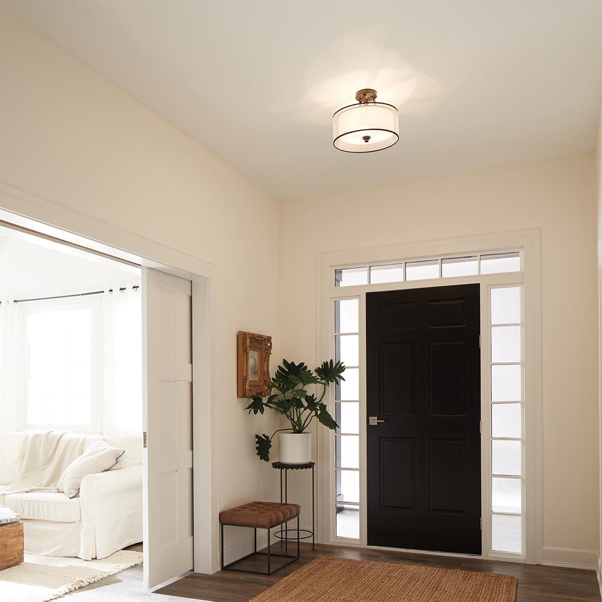Lacey 3-flammige kleine Deckenleuchte mit Halbeinbau - Mission Bronze - Elsteadlighting - leuchtengrosshandel24