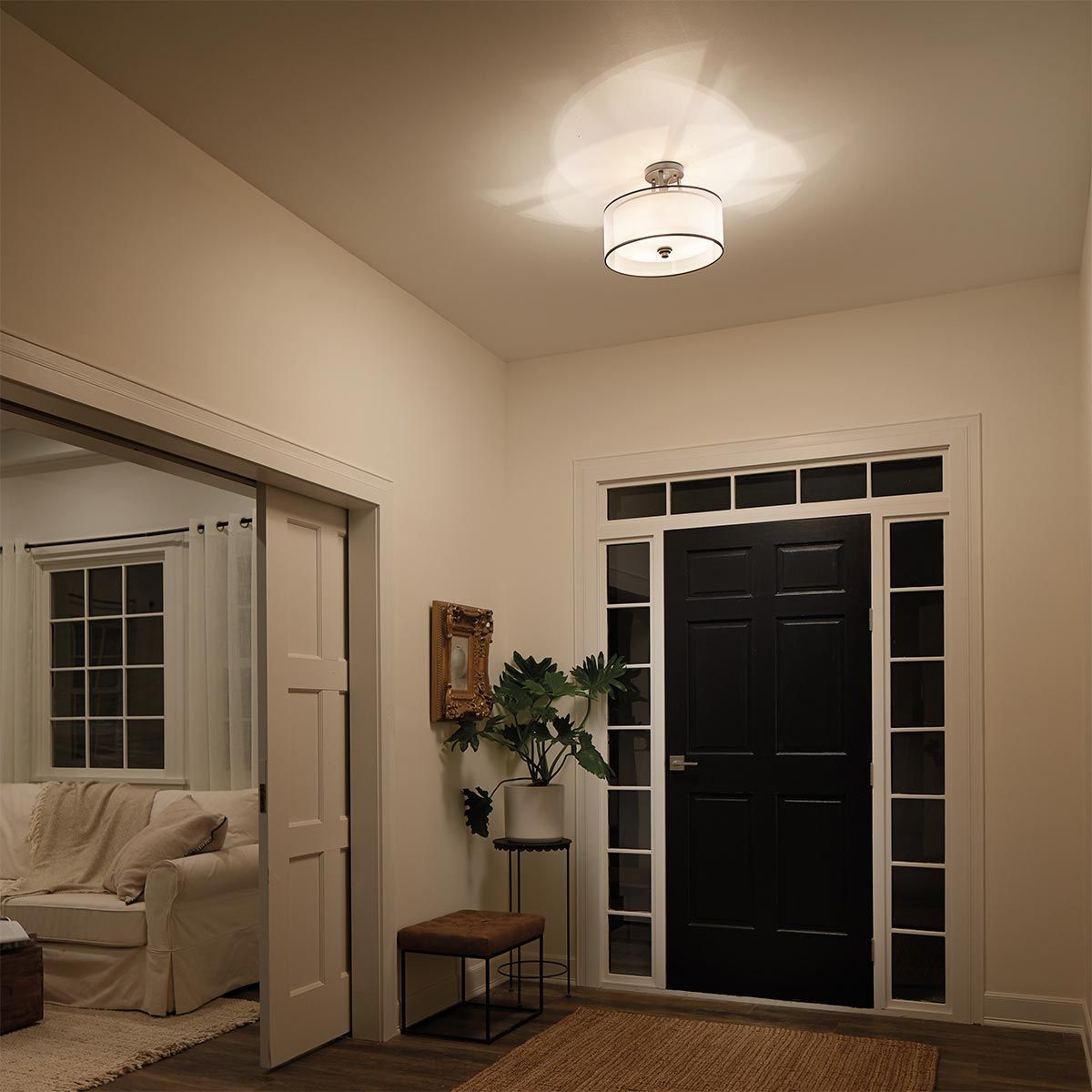 Lacey 3-flammige kleine Deckenleuchte mit Halbeinbau - Mission Bronze - Elsteadlighting - leuchtengrosshandel24
