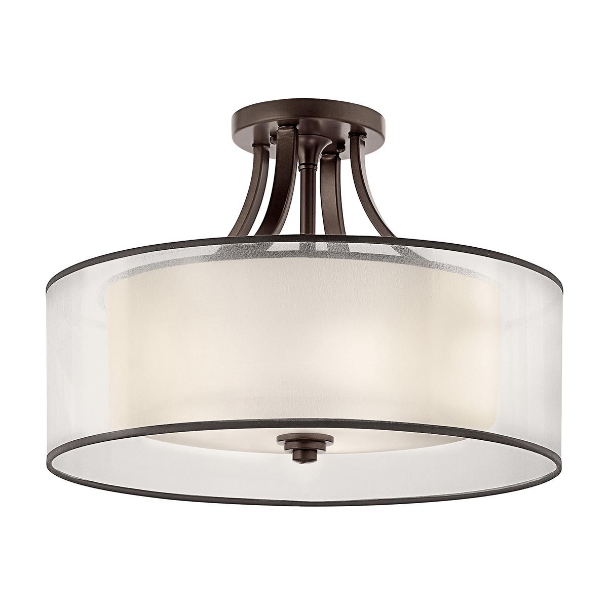 Lacey 4-flammige Deckenleuchte, halbbündig, Mission Bronze - Elsteadlighting - leuchtengrosshandel24