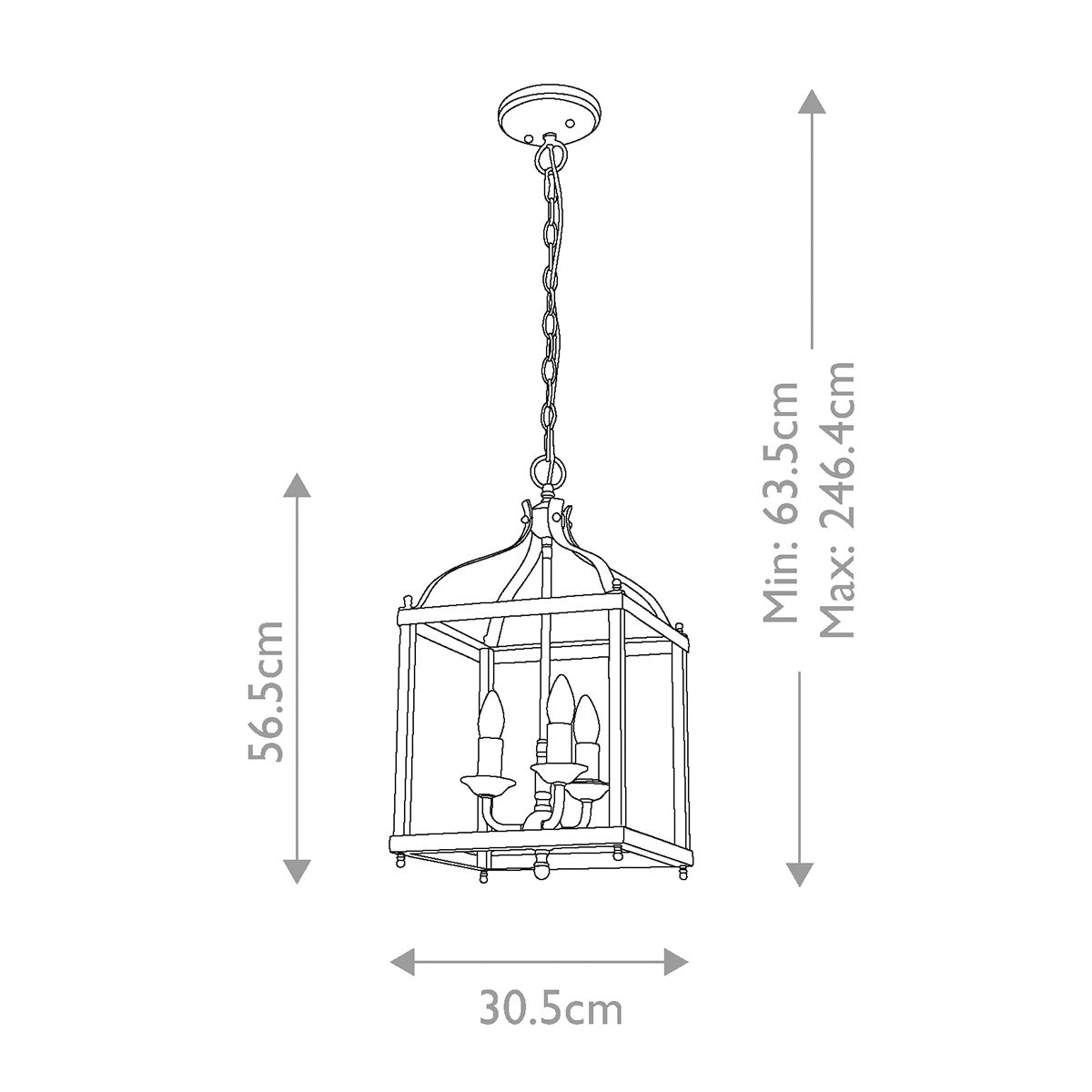 Larkin 3-flammige Pendelleuchte, mittelgroß, alte Bronze - Elsteadlighting - leuchtengrosshandel24