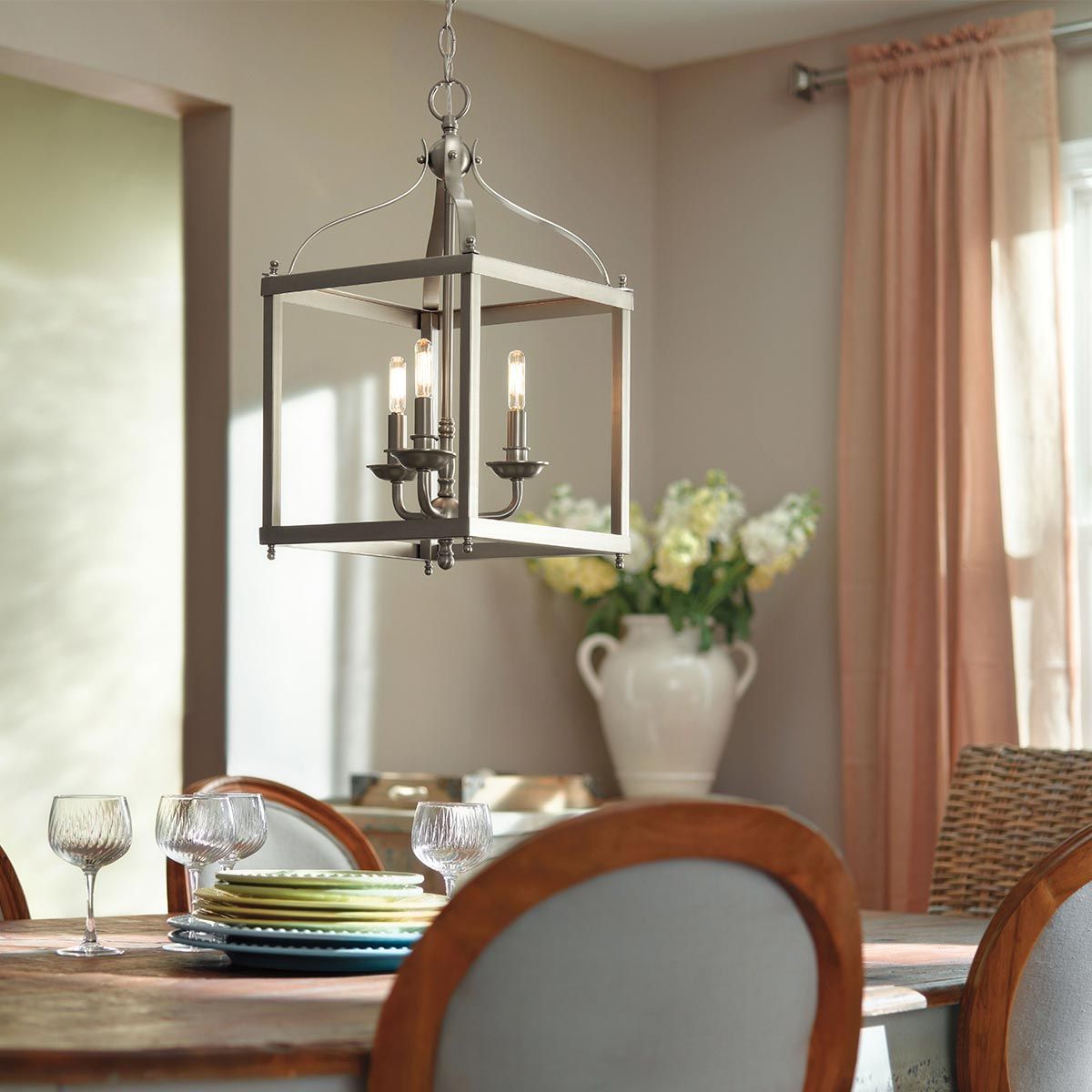Larkin Pendelleuchte, 3-flammig, mittelgroß, gebürstetes Nickel - Elsteadlighting - leuchtengrosshandel24