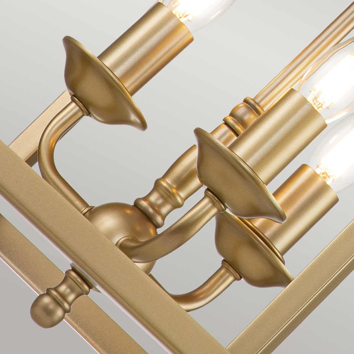 Larkin Pendelleuchte, 3-flammig, mittelgroß, Messing natur lackiert - Elsteadlighting - leuchtengrosshandel24
