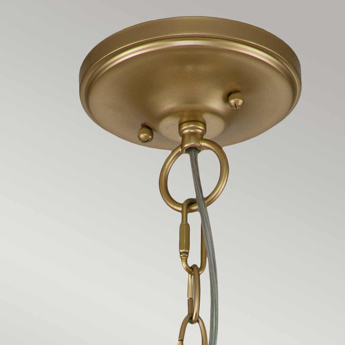 Larkin Pendelleuchte, 3-flammig, mittelgroß, Messing natur lackiert - Elsteadlighting - leuchtengrosshandel24