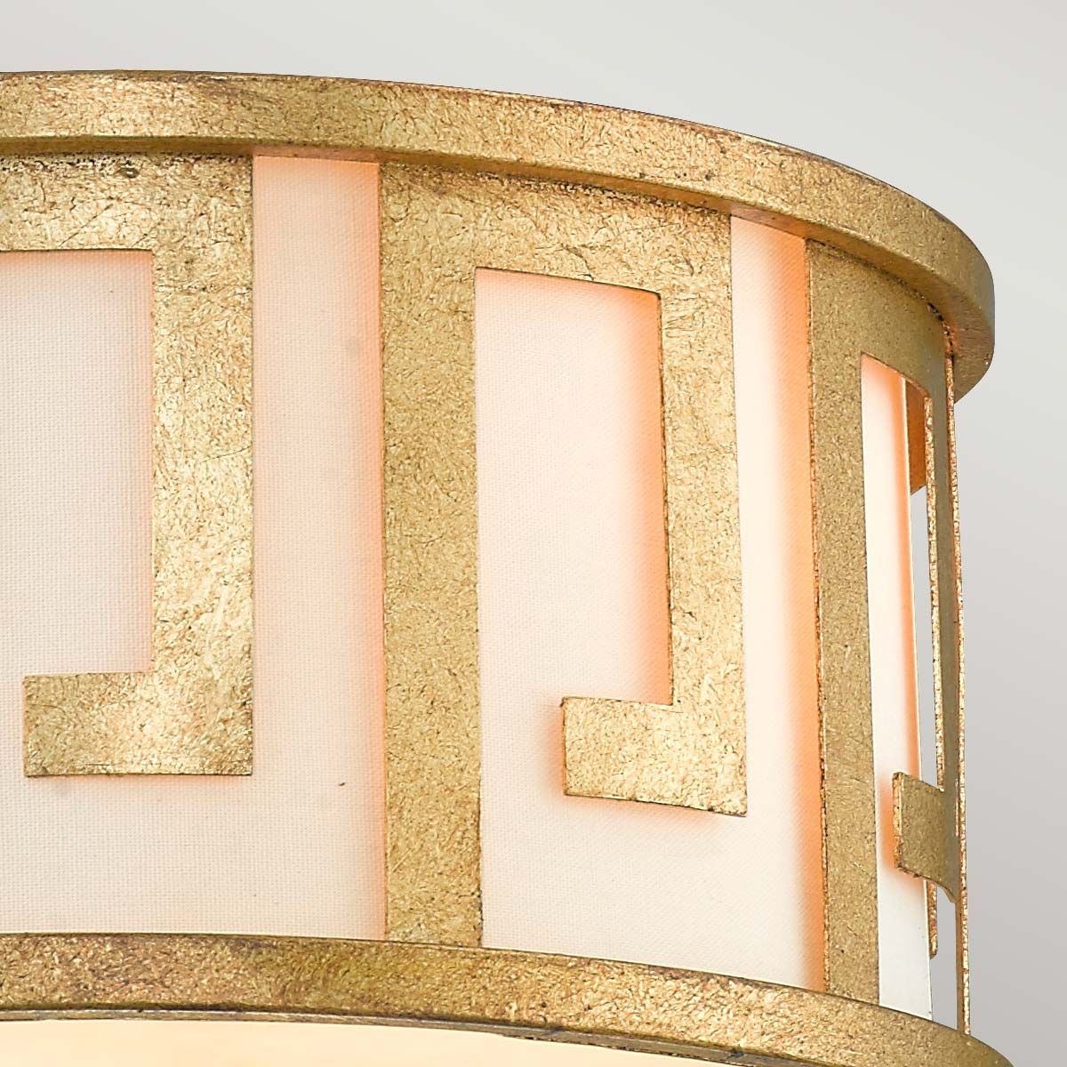 Lemuria 2-flammige Deckenleuchte - Antik-Gold, Elfenbeinfarbener Schirm - Elsteadlighting - leuchtengrosshandel24