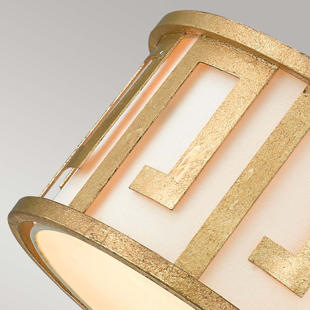 Lemuria 2-flammige Deckenleuchte - Antik-Gold, Elfenbeinfarbener Schirm - Elsteadlighting - leuchtengrosshandel24