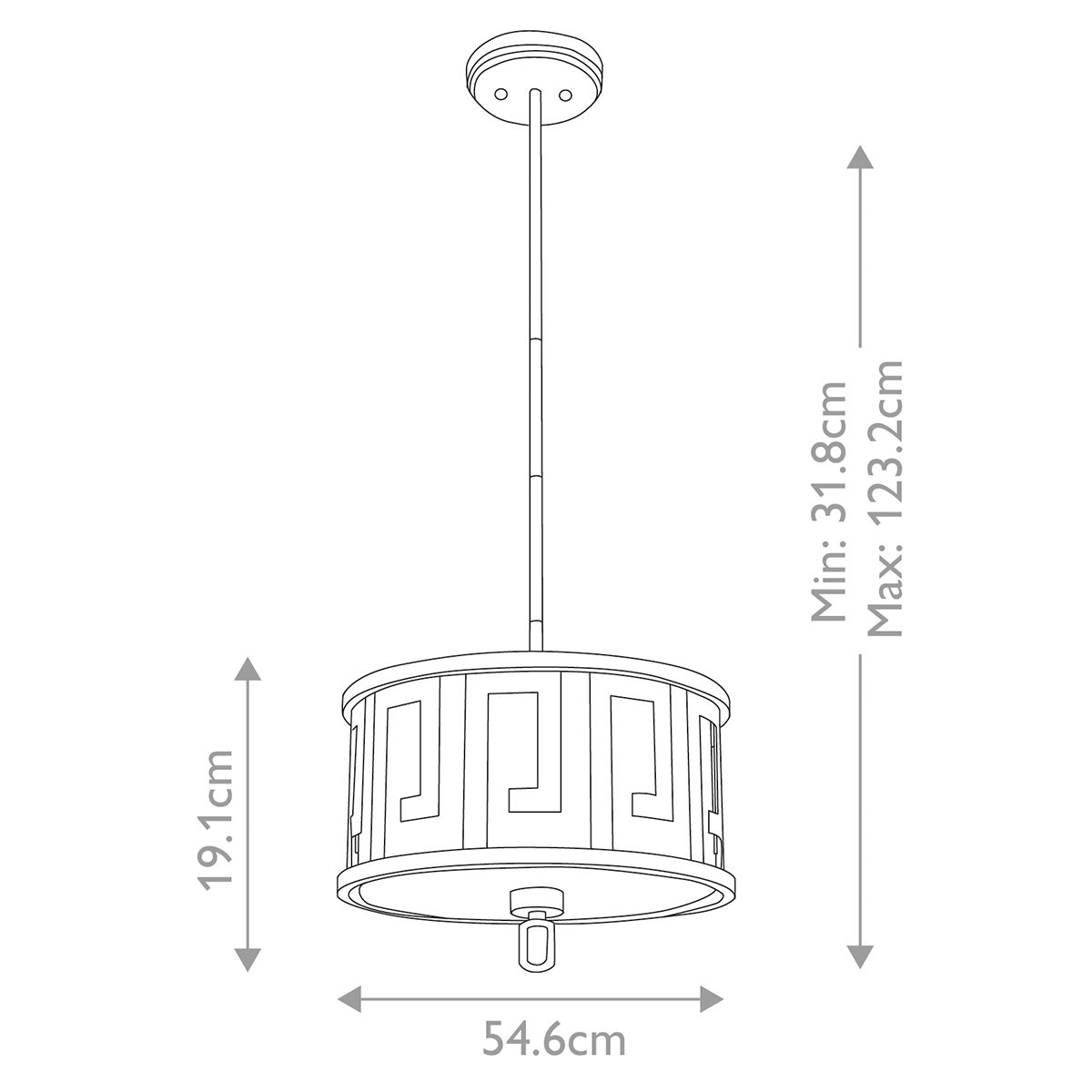 Lemuria Pendelleuchte, 2-flammig, mittelgroß, Antik-Gold, Elfenbeinfarben - Elsteadlighting - leuchtengrosshandel24