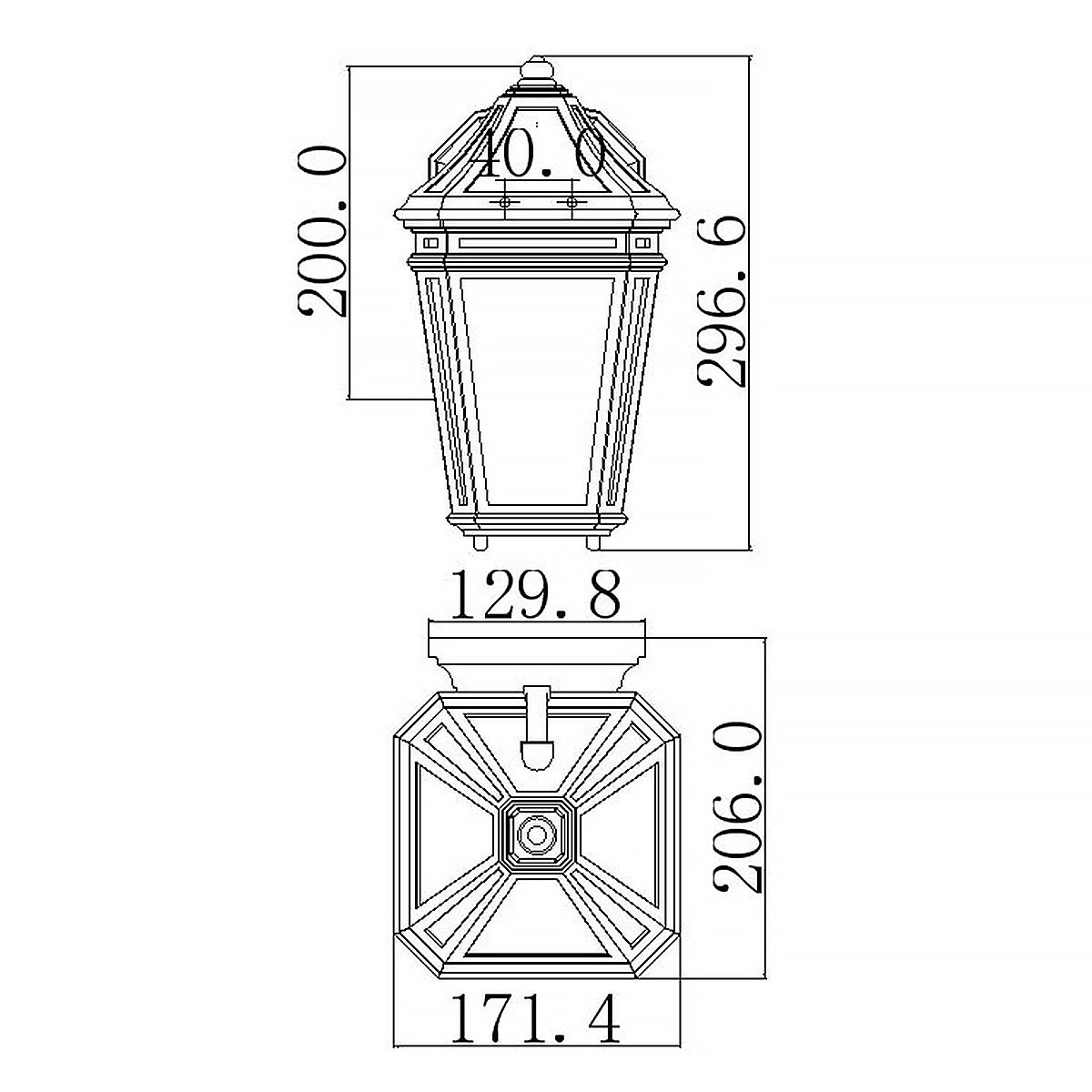 Londontowne 1 - flammige Wandlaterne - Verwitterte Kastanie - Elsteadlighting - FE - LONDONTOWNE