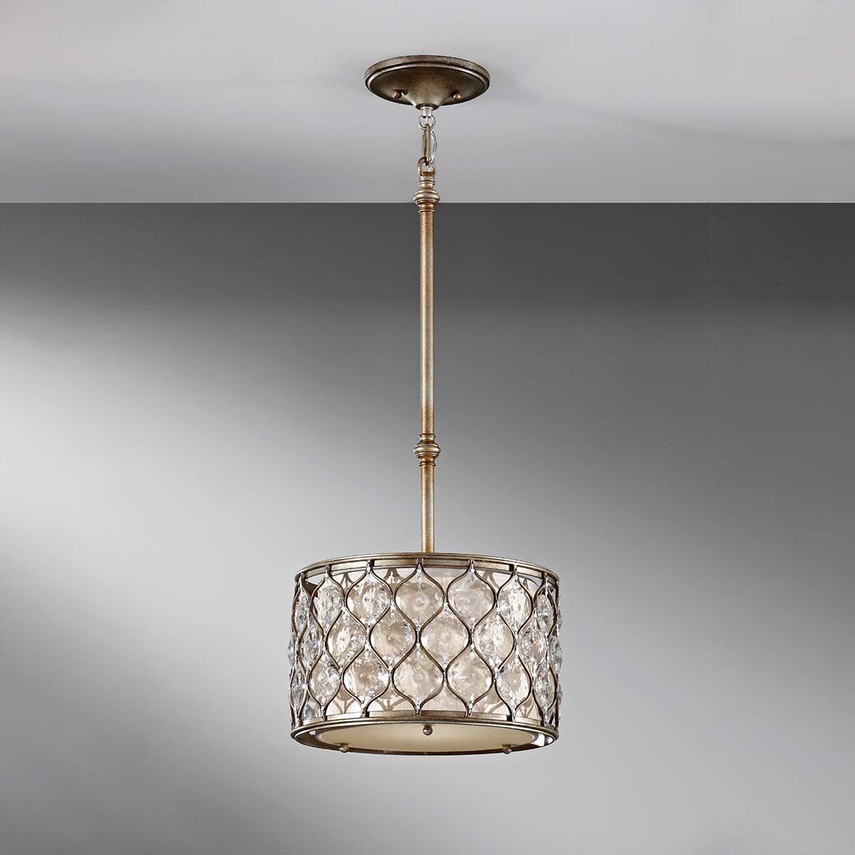 Lucia 1-flammige Pendelleuchte - Brüniertes Silber - Elsteadlighting - leuchtengrosshandel24