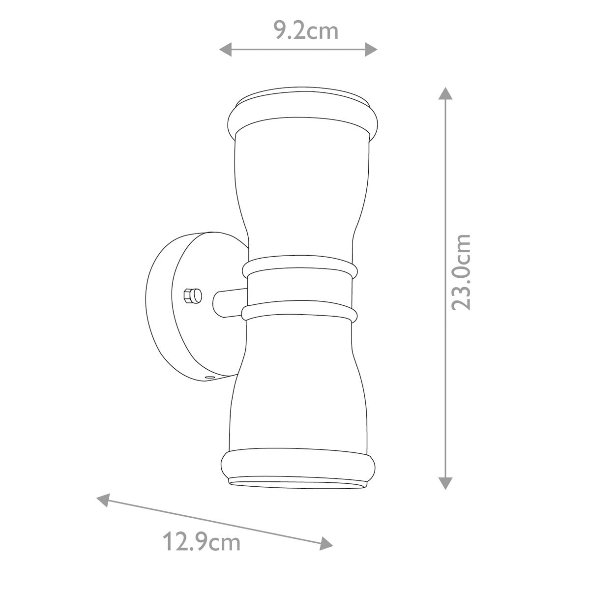 Malvern Laterne mit 2 Lichtern, nach oben und unten, Schwarz - Elsteadlighting - GZH - MALV