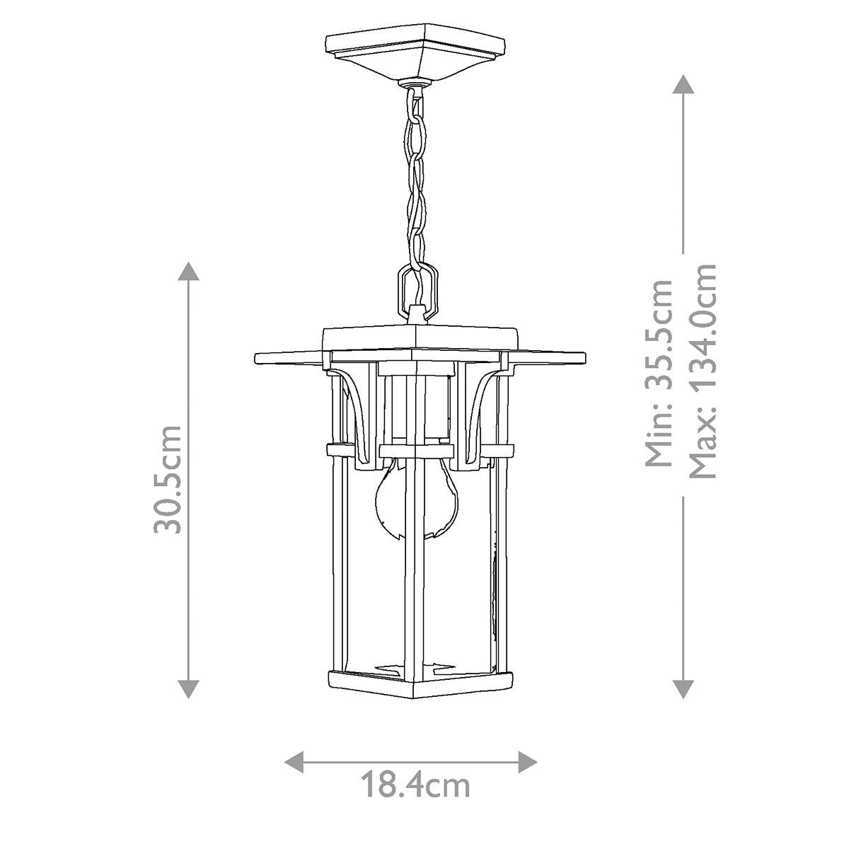 Manhattan 1 - flammige Kettenlaterne - Ölgeriebene Bronze - Elsteadlighting - HK - MANHATTAN8 - S
