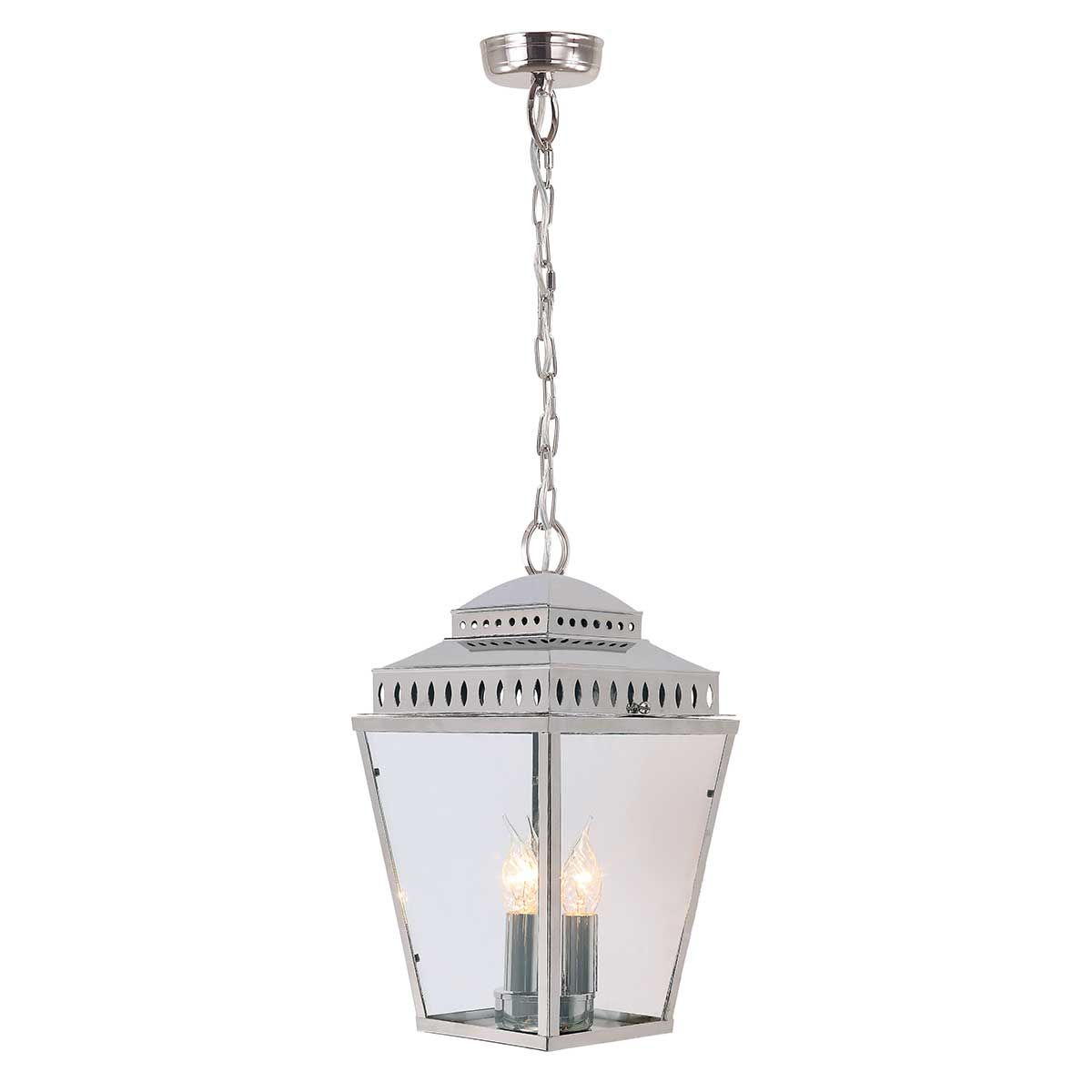 Mansion House Laterne mit Kettenbeleuchtung, 3 Lichter, poliertes Nickel - Elsteadlighting - leuchtengrosshandel24