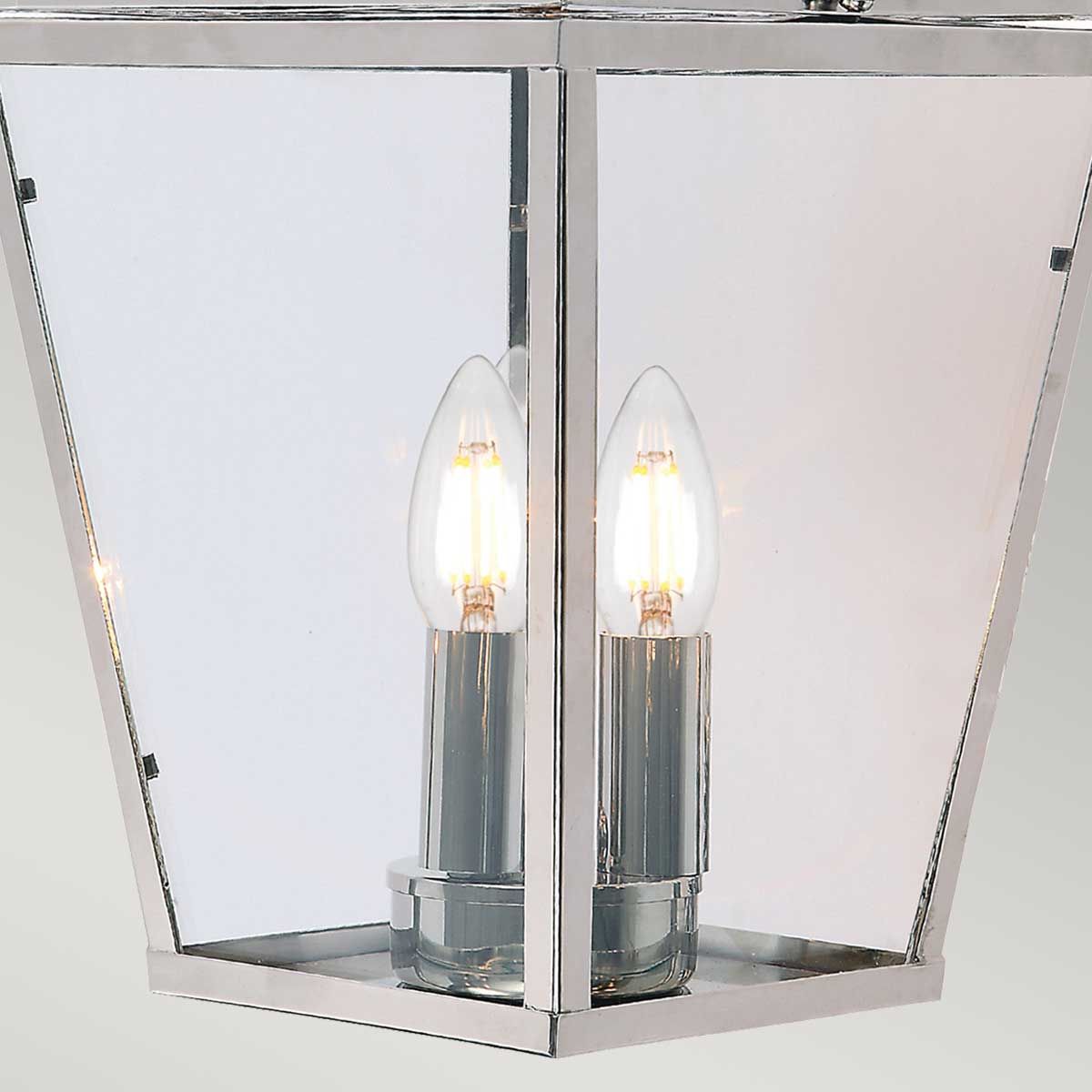 Mansion House Laterne mit Kettenbeleuchtung, 3 Lichter, poliertes Nickel - Elsteadlighting - leuchtengrosshandel24