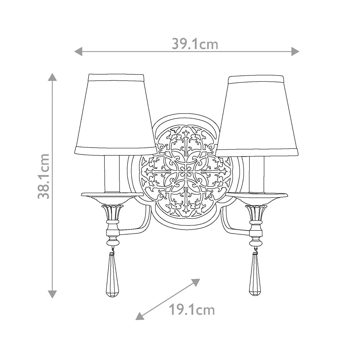 Marcella 2-flammige Wandleuchte - Britische Bronze/Oxidierte Bronze - Elsteadlighting - leuchtengrosshandel24