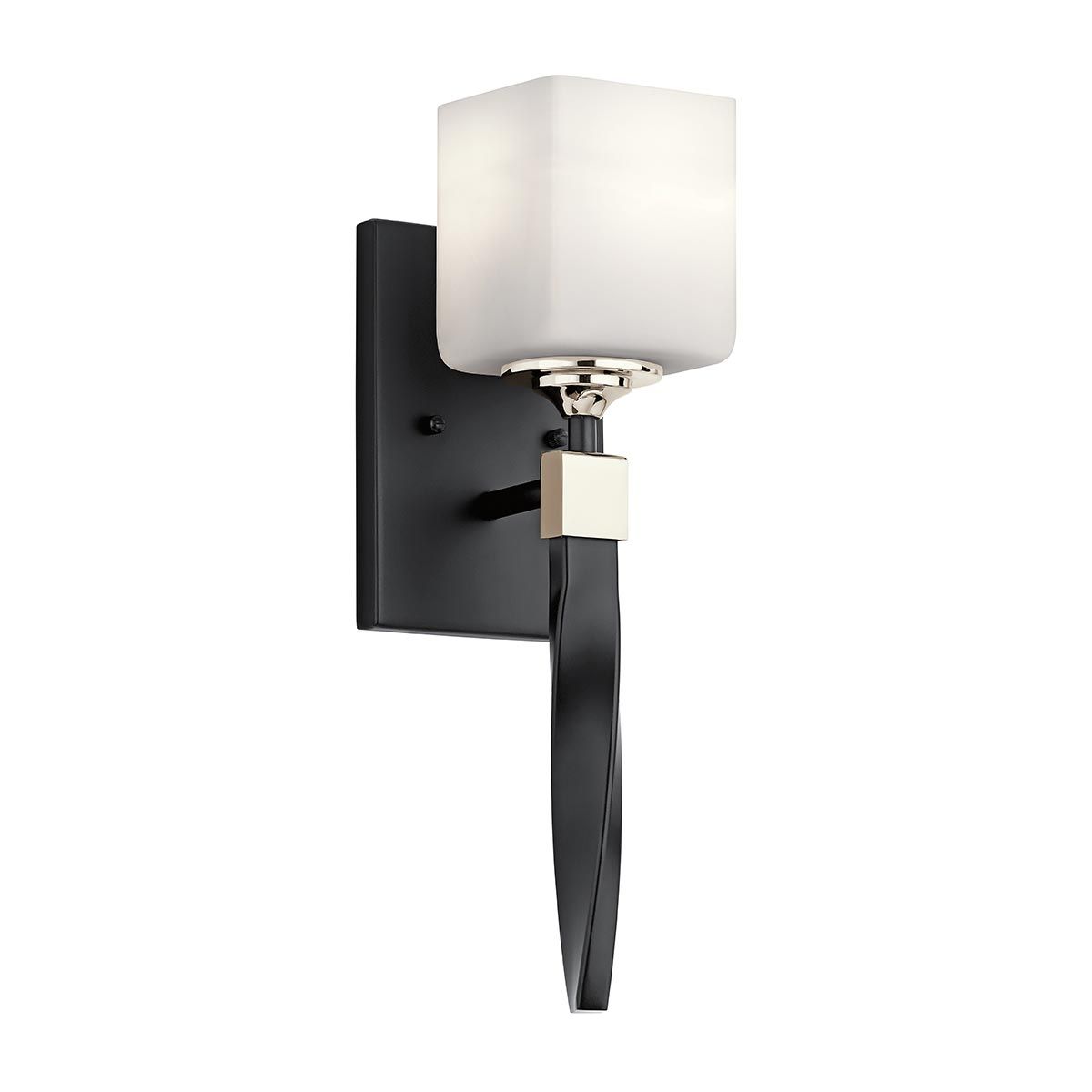Marette 1-flammige Wandleuchte - Schwarz und Nickel - Elsteadlighting - leuchtengrosshandel24