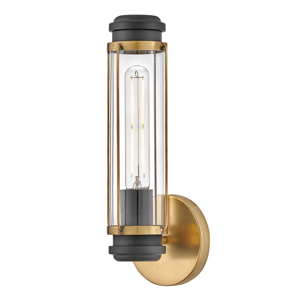 Masthead 1lt Wandleuchte - Heritage Messing & Schwarz - Elsteadlighting - leuchtengrosshandel24