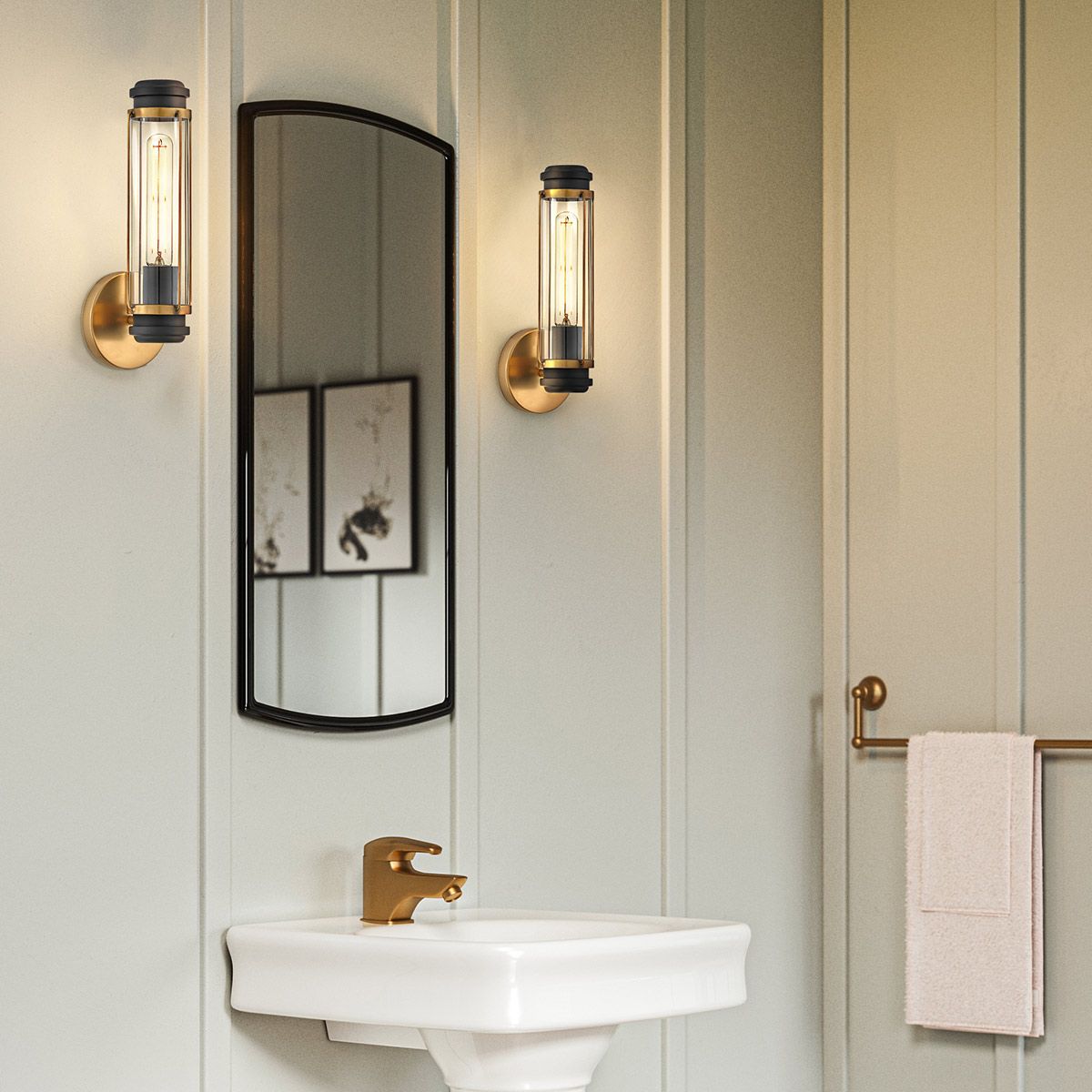 Masthead 1lt Wandleuchte - Heritage Messing & Schwarz - Elsteadlighting - leuchtengrosshandel24