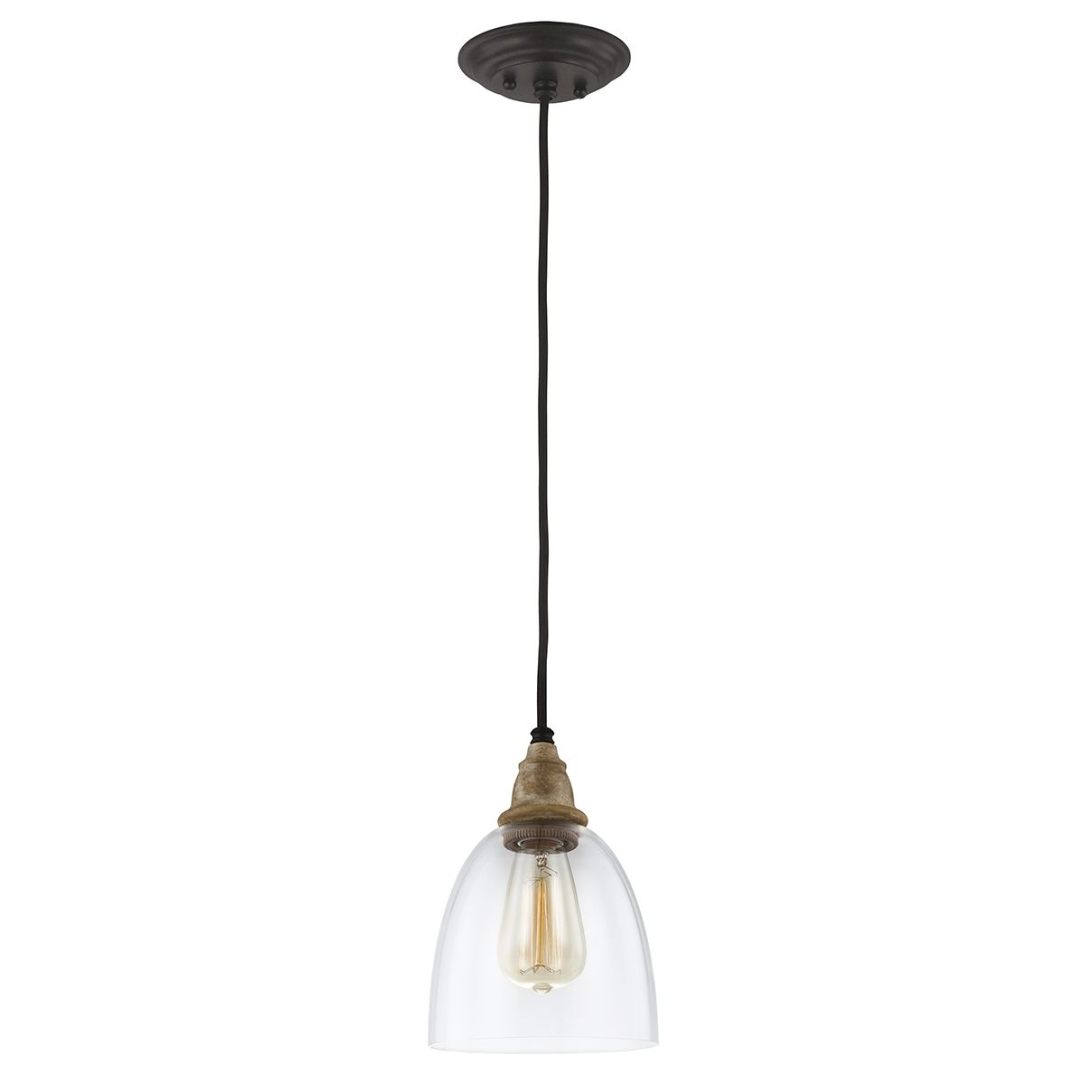 Matrimonio 1-flammige Mini-Pendelleuchte - Treibholz / dunkles verwittertes Zink - Elsteadlighting - leuchtengrosshandel24