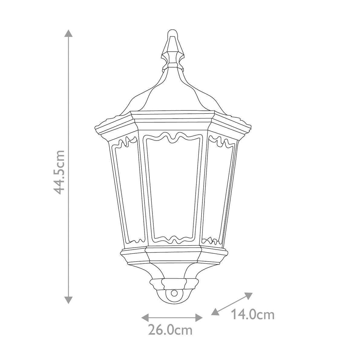 Medstead 1 - flammige Halblaterne - Schwarz - Elsteadlighting - MD7 - BLACK