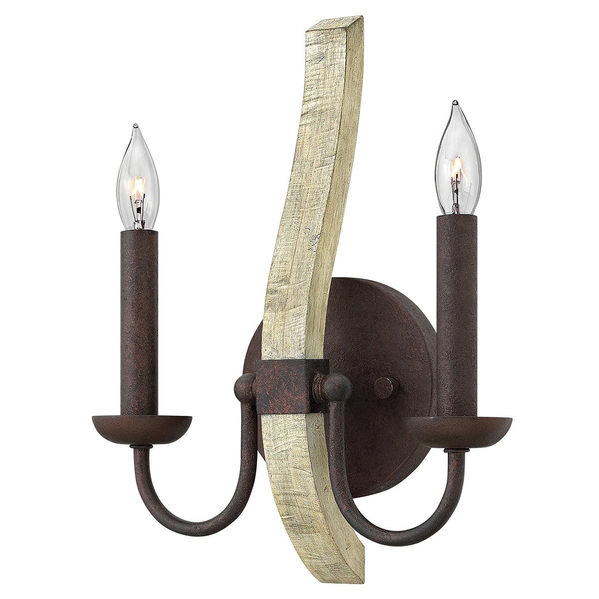Middlefield 2-flammige Wandleuchte - Eisenrost - Elsteadlighting - leuchtengrosshandel24