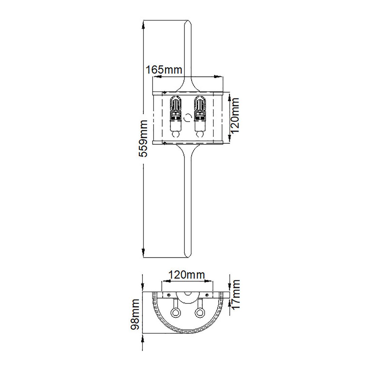 Mona 2-flammige kleine Wandleuchte - Chrom poliert - Elsteadlighting - leuchtengrosshandel24