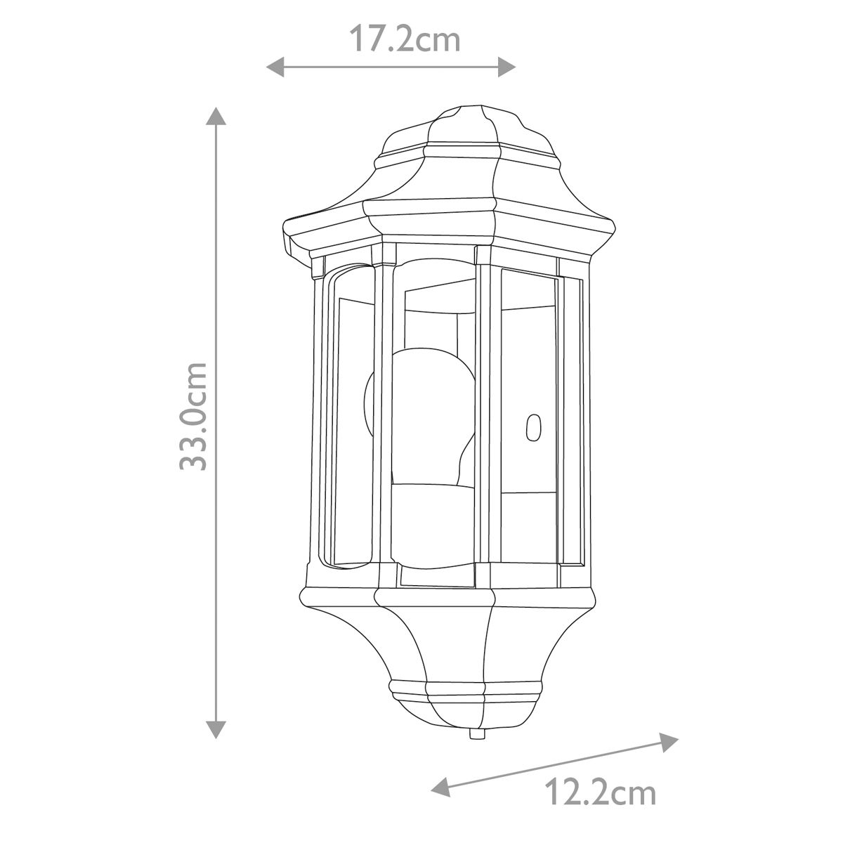 Newbury 1 - flammige Halblaterne - Schwarz - Elsteadlighting - GZH - NB7