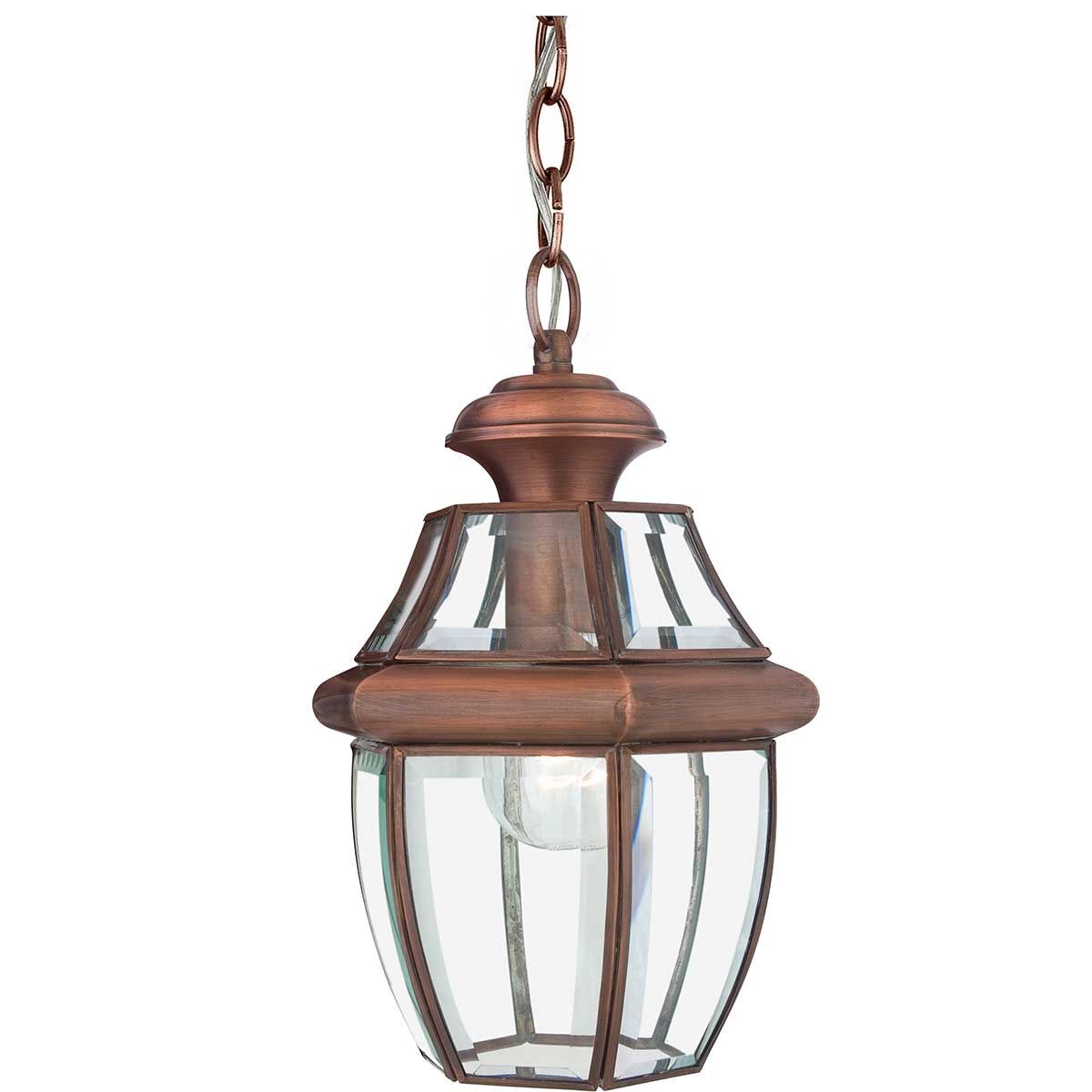 Newbury 1 - flammige mittelgroße Kettenlaterne - Lackiertes gealtertes Kupfer - Elsteadlighting - QZ - NEWBURY8 - M - AC