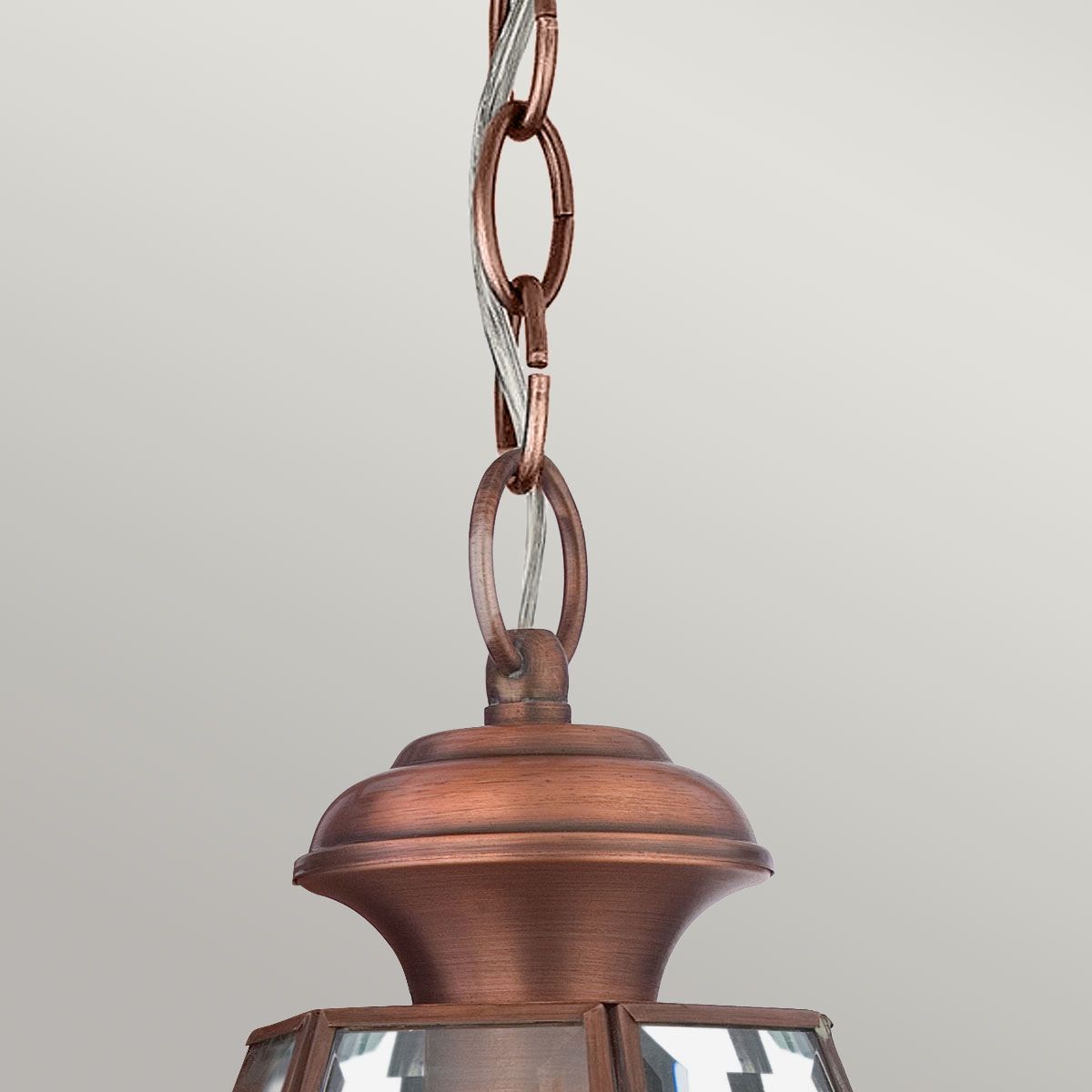Newbury 1 - flammige mittelgroße Kettenlaterne - Lackiertes gealtertes Kupfer - Elsteadlighting - QZ - NEWBURY8 - M - AC
